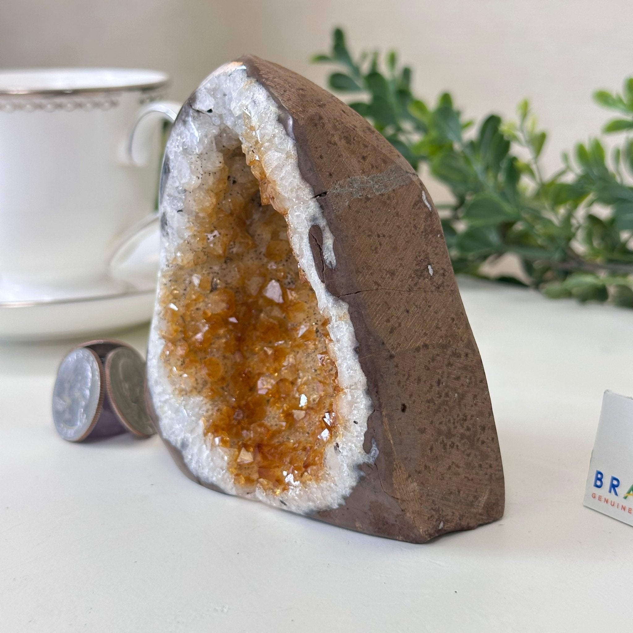 Extra Plus Quality Citrine Cluster w/ flat base, 3.9" Tall 5612 - 0206 - Brazil GemsBrazil GemsExtra Plus Quality Citrine Cluster w/ flat base, 3.9" Tall 5612 - 0206Small Clusters with Flat Bases5612 - 0206