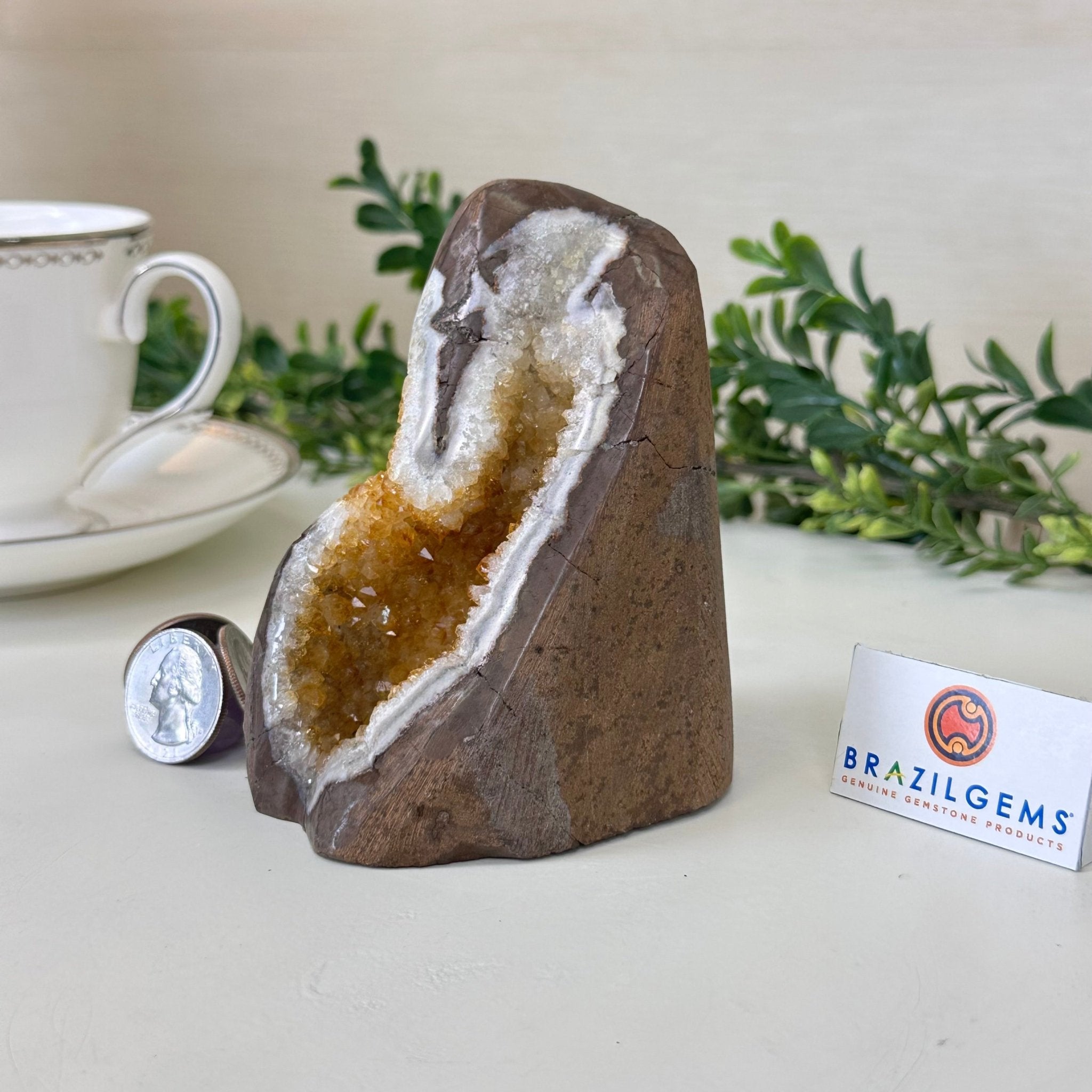 Extra Plus Quality Citrine Cluster w/ flat base, 4.1" Tall 5612 - 0199 - Brazil GemsBrazil GemsExtra Plus Quality Citrine Cluster w/ flat base, 4.1" Tall 5612 - 0199Small Clusters with Flat Bases5612 - 0199