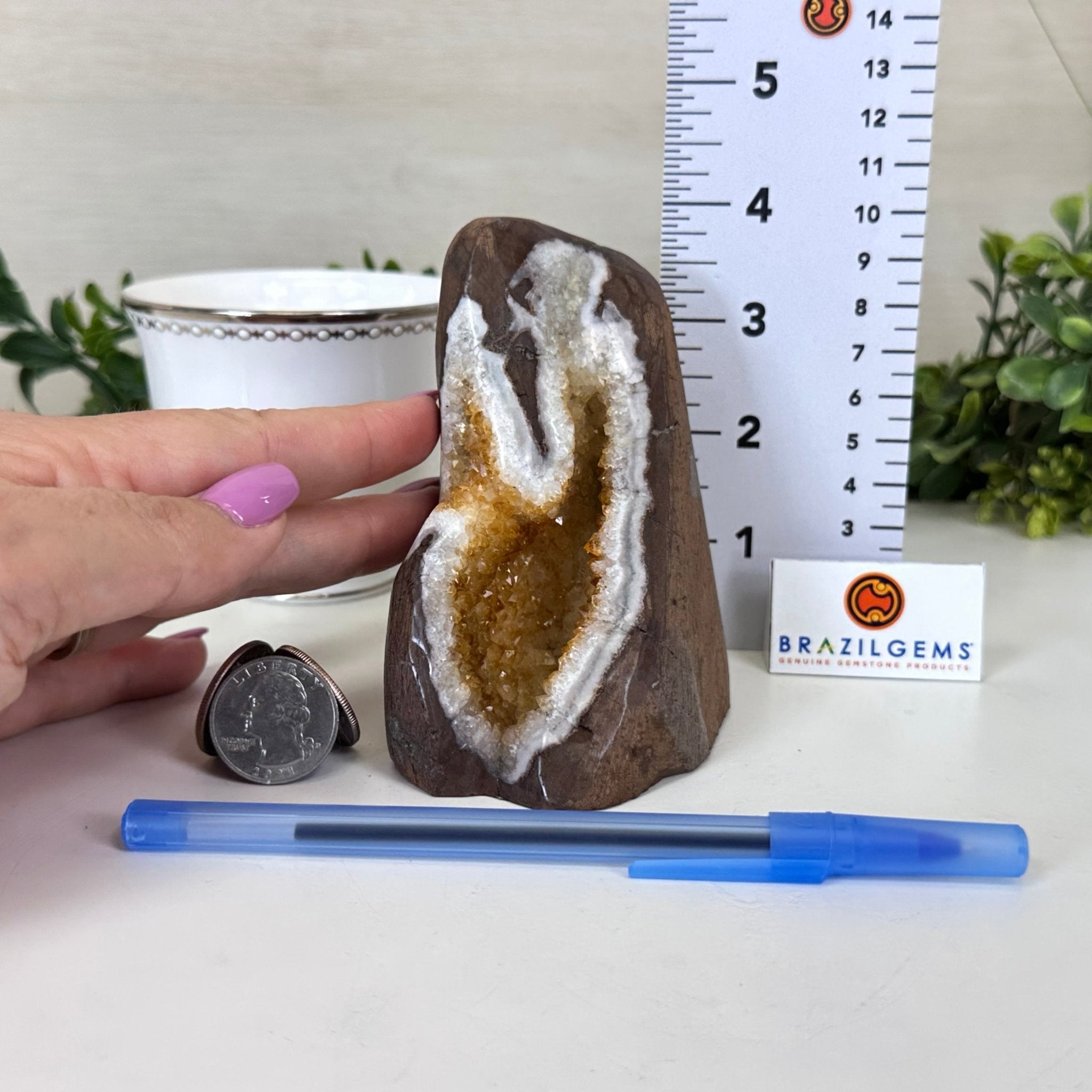 Extra Plus Quality Citrine Cluster w/ flat base, 4.1" Tall 5612 - 0199 - Brazil GemsBrazil GemsExtra Plus Quality Citrine Cluster w/ flat base, 4.1" Tall 5612 - 0199Small Clusters with Flat Bases5612 - 0199