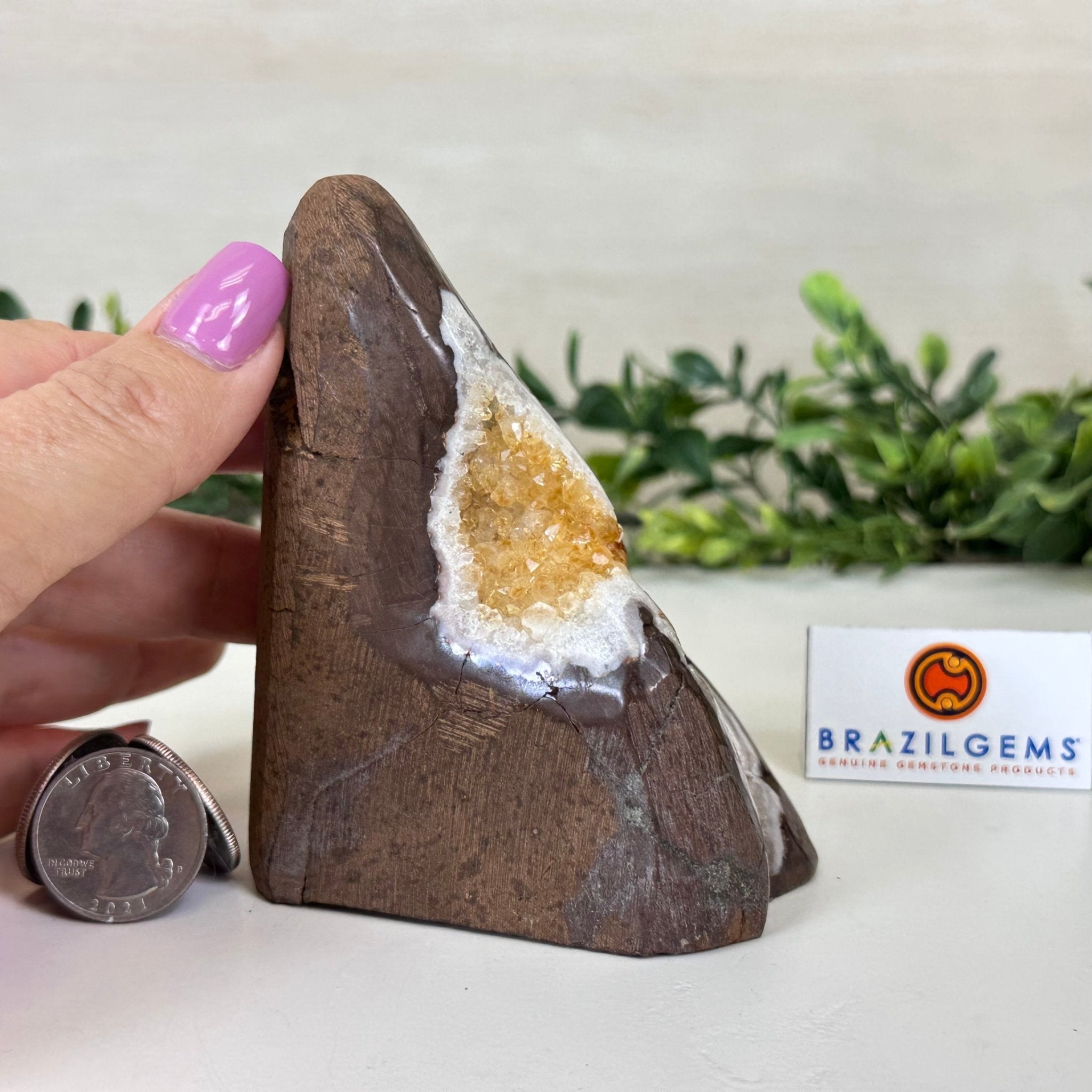 Extra Plus Quality Citrine Cluster w/ flat base, 4.1" Tall 5612 - 0199 - Brazil GemsBrazil GemsExtra Plus Quality Citrine Cluster w/ flat base, 4.1" Tall 5612 - 0199Small Clusters with Flat Bases5612 - 0199