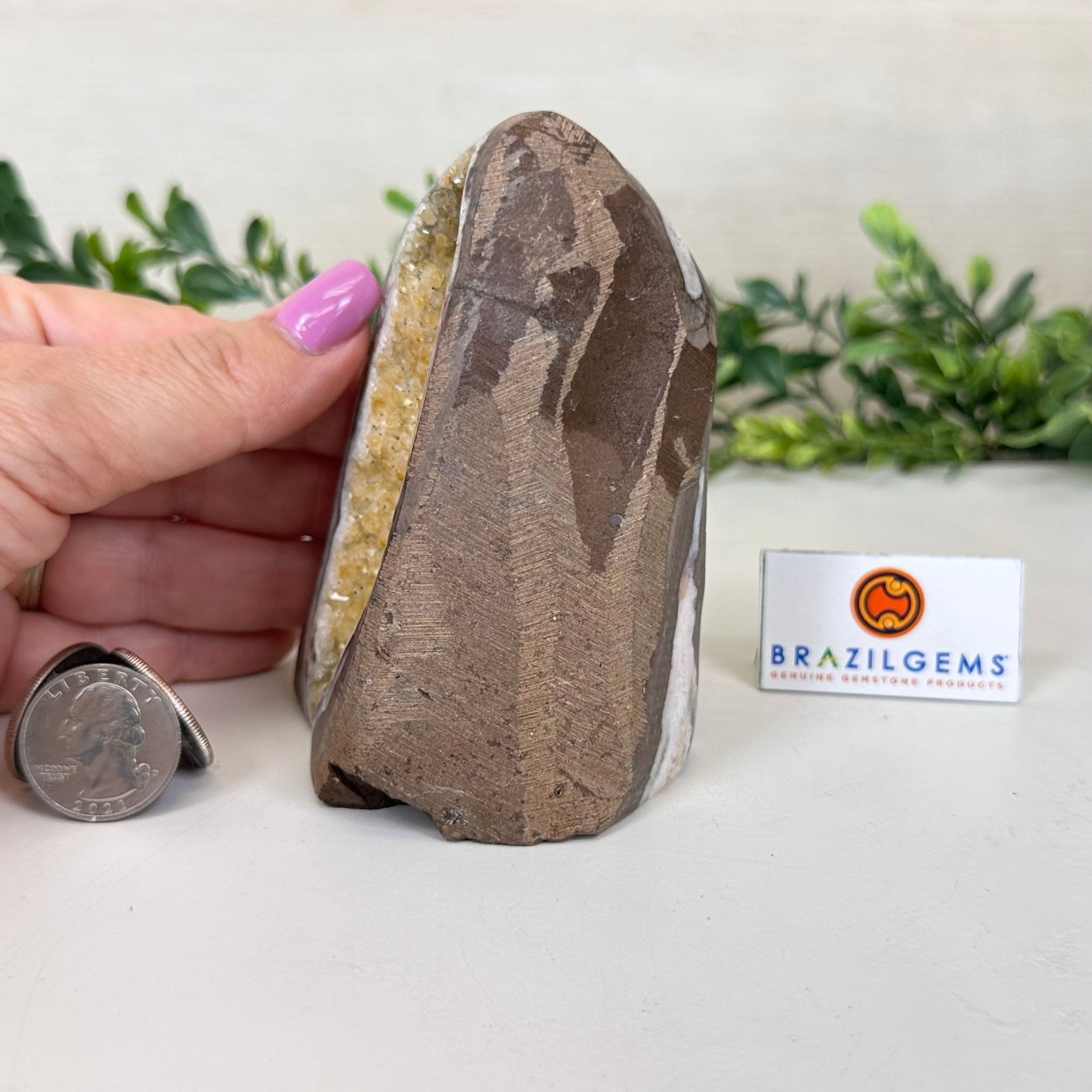 Extra Plus Quality Citrine Cluster w/ flat base, 4.1" Tall 5612 - 0212 - Brazil GemsBrazil GemsExtra Plus Quality Citrine Cluster w/ flat base, 4.1" Tall 5612 - 0212Small Clusters with Flat Bases5612 - 0212