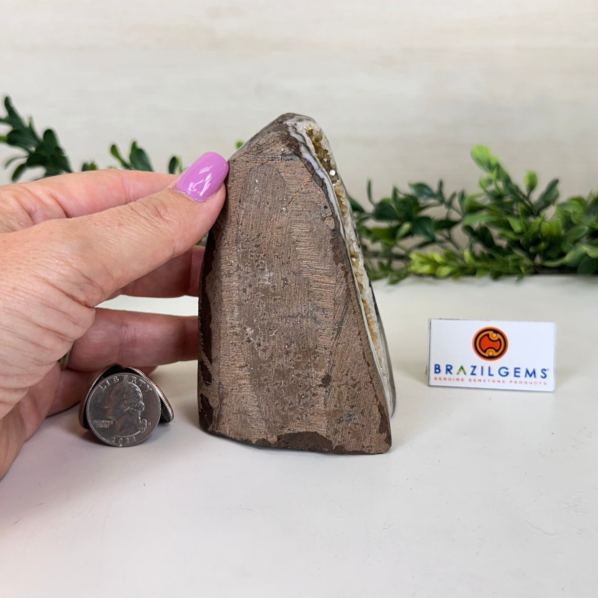 Extra Plus Quality Citrine Cluster w/ flat base, 4.1" Tall 5612 - 0212 - Brazil GemsBrazil GemsExtra Plus Quality Citrine Cluster w/ flat base, 4.1" Tall 5612 - 0212Small Clusters with Flat Bases5612 - 0212