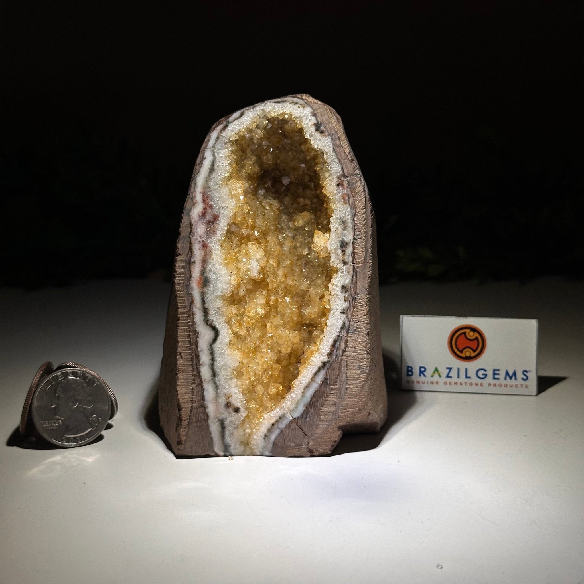 Extra Plus Quality Citrine Cluster w/ flat base, 4.1" Tall 5612 - 0212 - Brazil GemsBrazil GemsExtra Plus Quality Citrine Cluster w/ flat base, 4.1" Tall 5612 - 0212Small Clusters with Flat Bases5612 - 0212