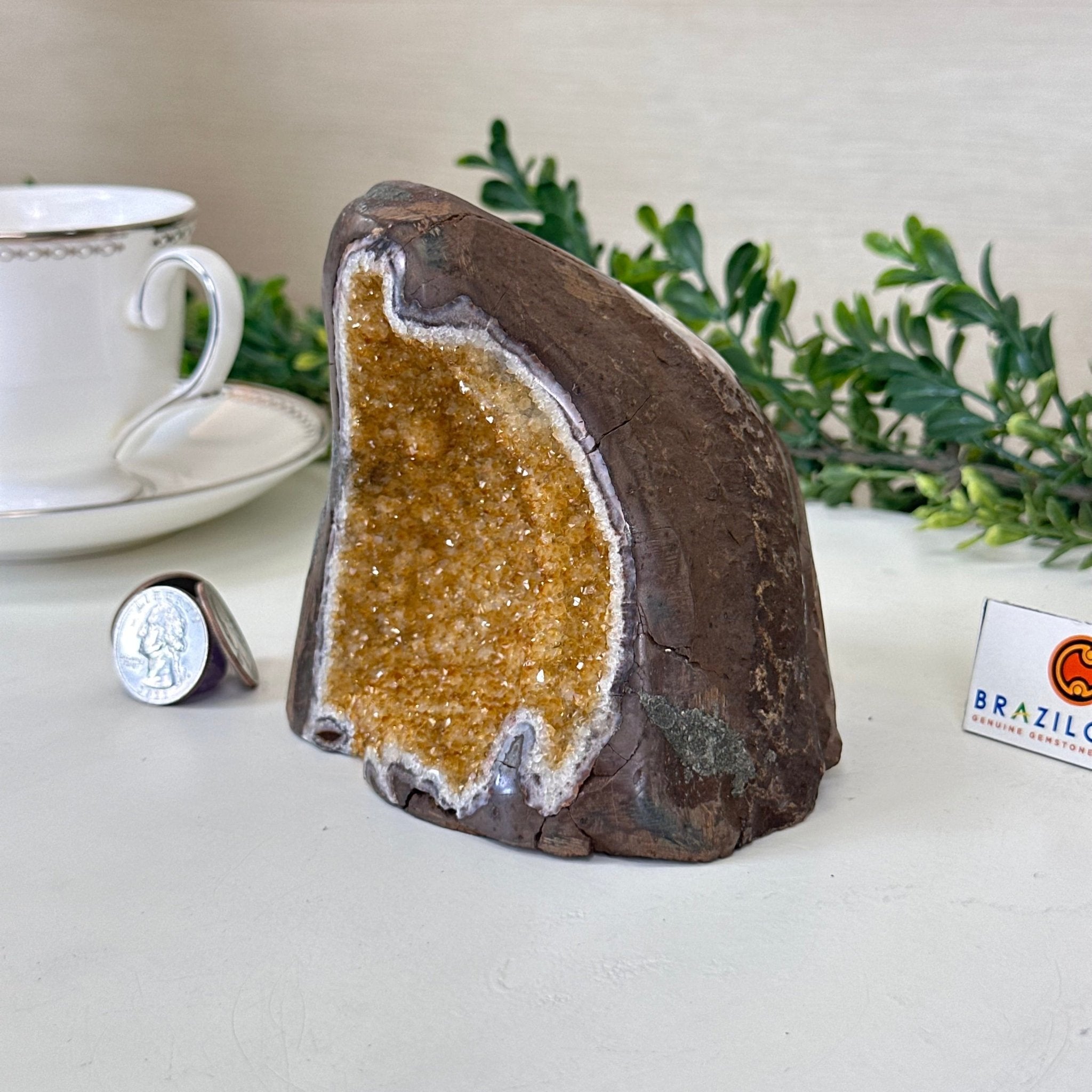 Extra Plus Quality Citrine Cluster w/ flat base, 4.2" Tall 5612 - 0240 - Brazil GemsBrazil GemsExtra Plus Quality Citrine Cluster w/ flat base, 4.2" Tall 5612 - 0240Small Clusters with Flat Bases5612 - 0240