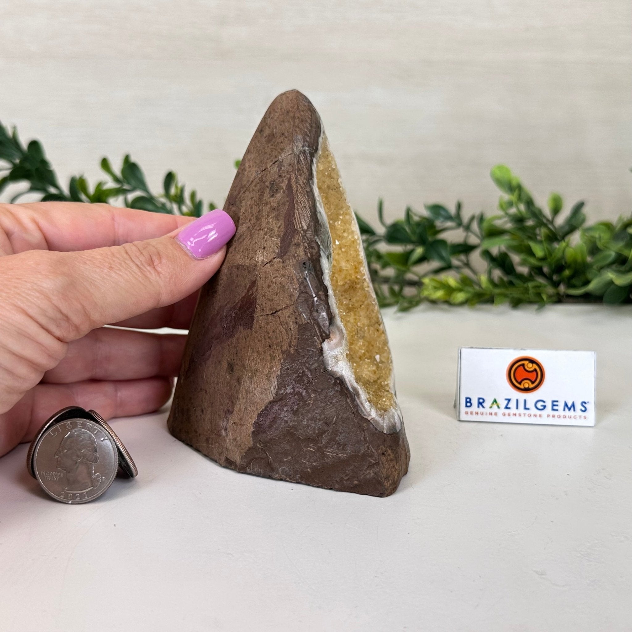 Extra Plus Quality Citrine Cluster w/ flat base, 4.5" Tall 5612 - 0221 - Brazil GemsBrazil GemsExtra Plus Quality Citrine Cluster w/ flat base, 4.5" Tall 5612 - 0221Small Clusters with Flat Bases5612 - 0221