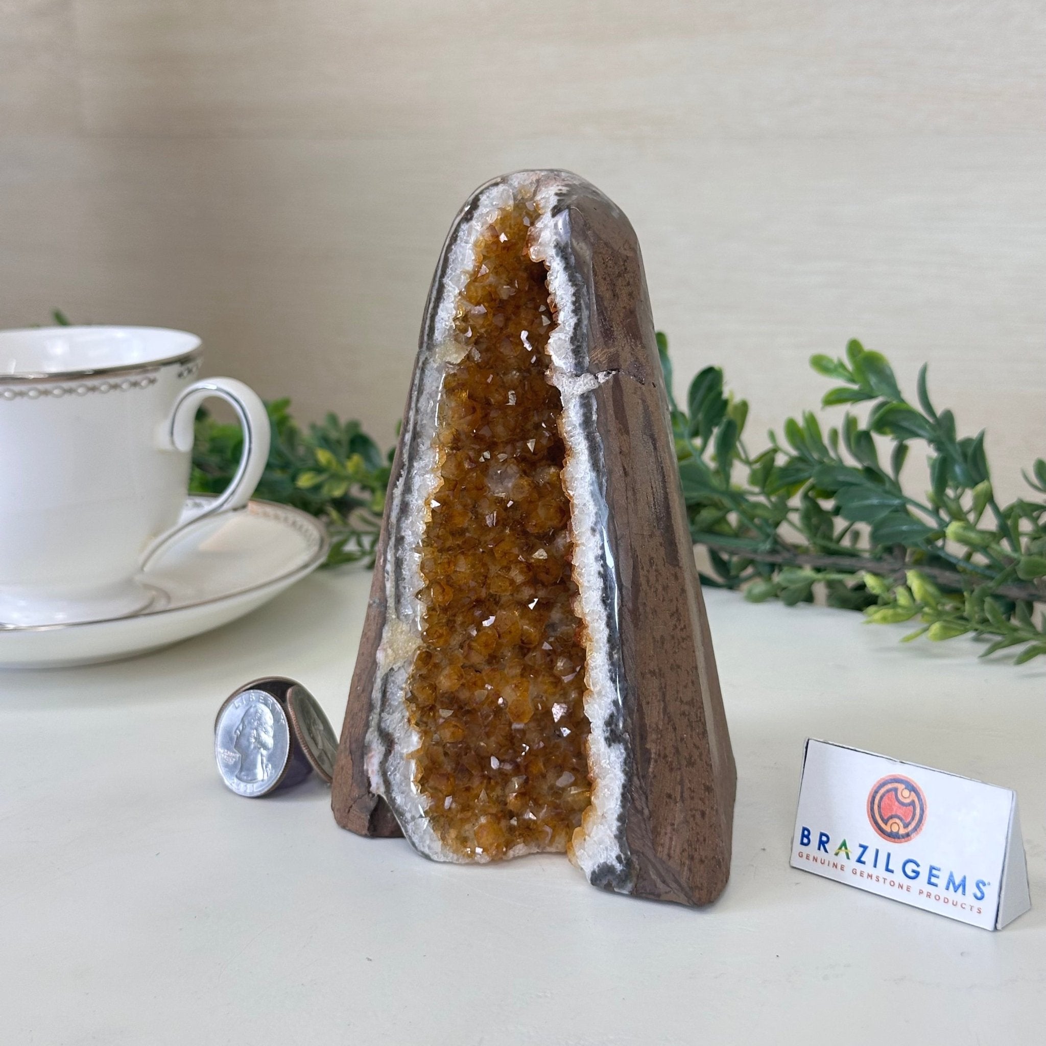 Extra Plus Quality Citrine Cluster w/ flat base, 5.4" Tall 5612 - 0234 - Brazil GemsBrazil GemsExtra Plus Quality Citrine Cluster w/ flat base, 5.4" Tall 5612 - 0234Small Clusters with Flat Bases5612 - 0234