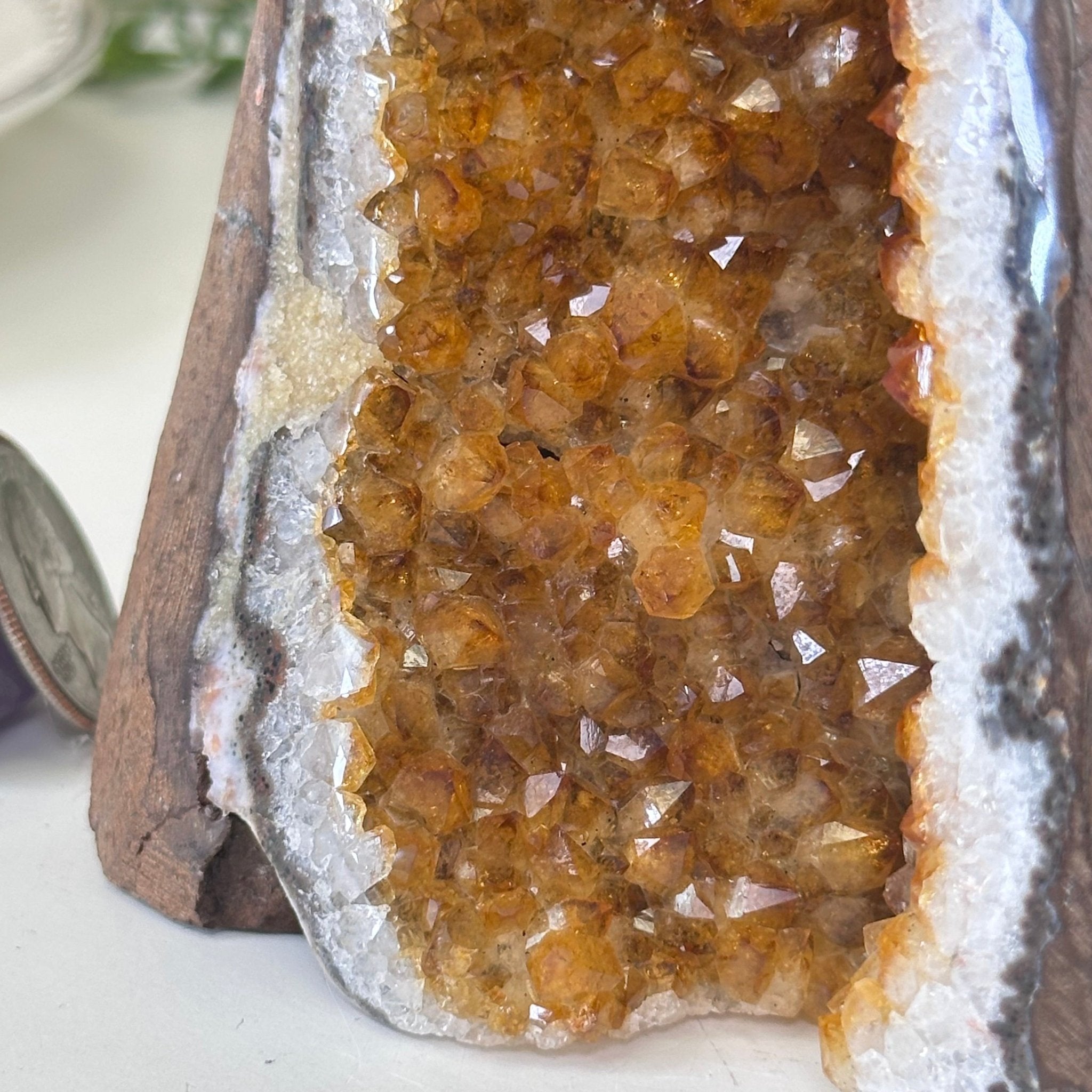 Extra Plus Quality Citrine Cluster w/ flat base, 5.4" Tall 5612 - 0234 - Brazil GemsBrazil GemsExtra Plus Quality Citrine Cluster w/ flat base, 5.4" Tall 5612 - 0234Small Clusters with Flat Bases5612 - 0234