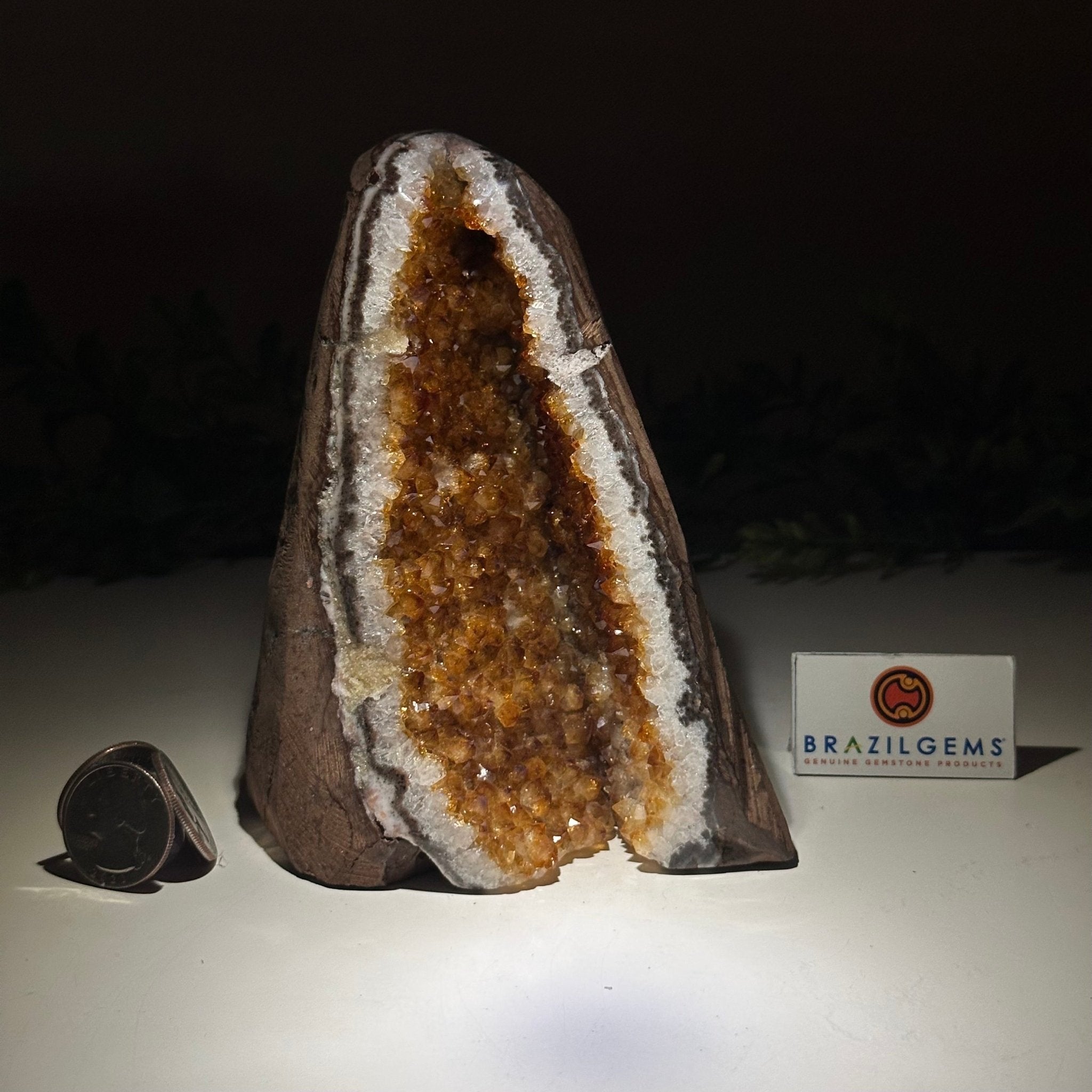 Extra Plus Quality Citrine Cluster w/ flat base, 5.4" Tall 5612 - 0234 - Brazil GemsBrazil GemsExtra Plus Quality Citrine Cluster w/ flat base, 5.4" Tall 5612 - 0234Small Clusters with Flat Bases5612 - 0234