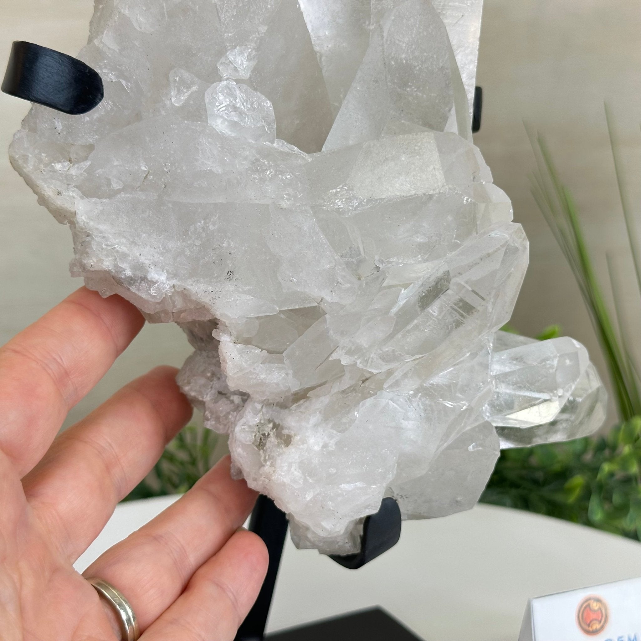 Extra Plus Quality Clear Quartz Point on a Metal Stand, 5.6 lbs & 11.2" Tall 3121CQ - 013 - Brazil GemsBrazil GemsExtra Plus Quality Clear Quartz Point on a Metal Stand, 5.6 lbs & 11.2" Tall 3121CQ - 013Crystal Points3121CQ - 013
