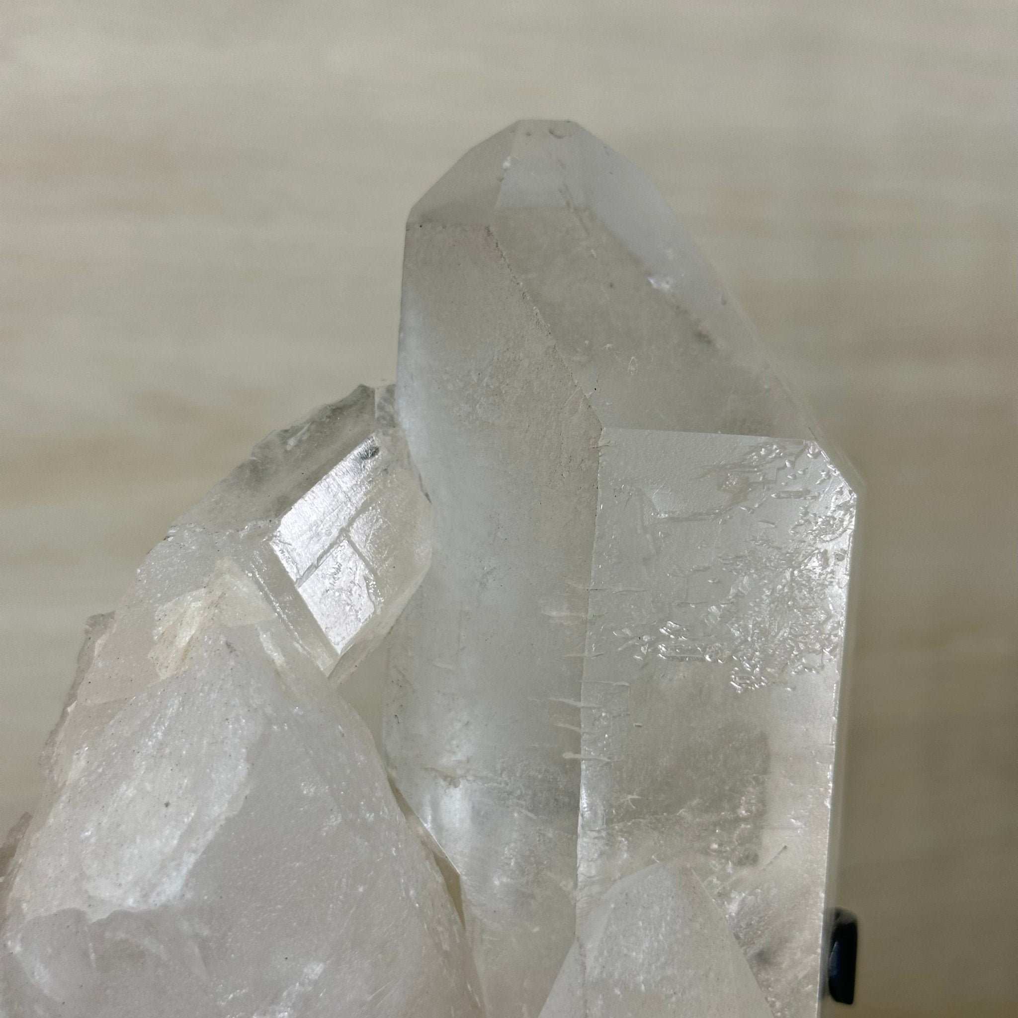 Extra Plus Quality Clear Quartz Point on a Metal Stand, 5.6 lbs & 11.2" Tall 3121CQ - 013 - Brazil GemsBrazil GemsExtra Plus Quality Clear Quartz Point on a Metal Stand, 5.6 lbs & 11.2" Tall 3121CQ - 013Crystal Points3121CQ - 013