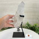 Extra Plus Quality Clear Quartz Point on a Metal Stand, 5.6 lbs & 11.2" Tall 3121CQ - 013 - Brazil GemsBrazil GemsExtra Plus Quality Clear Quartz Point on a Metal Stand, 5.6 lbs & 11.2" Tall 3121CQ - 013Crystal Points3121CQ - 013