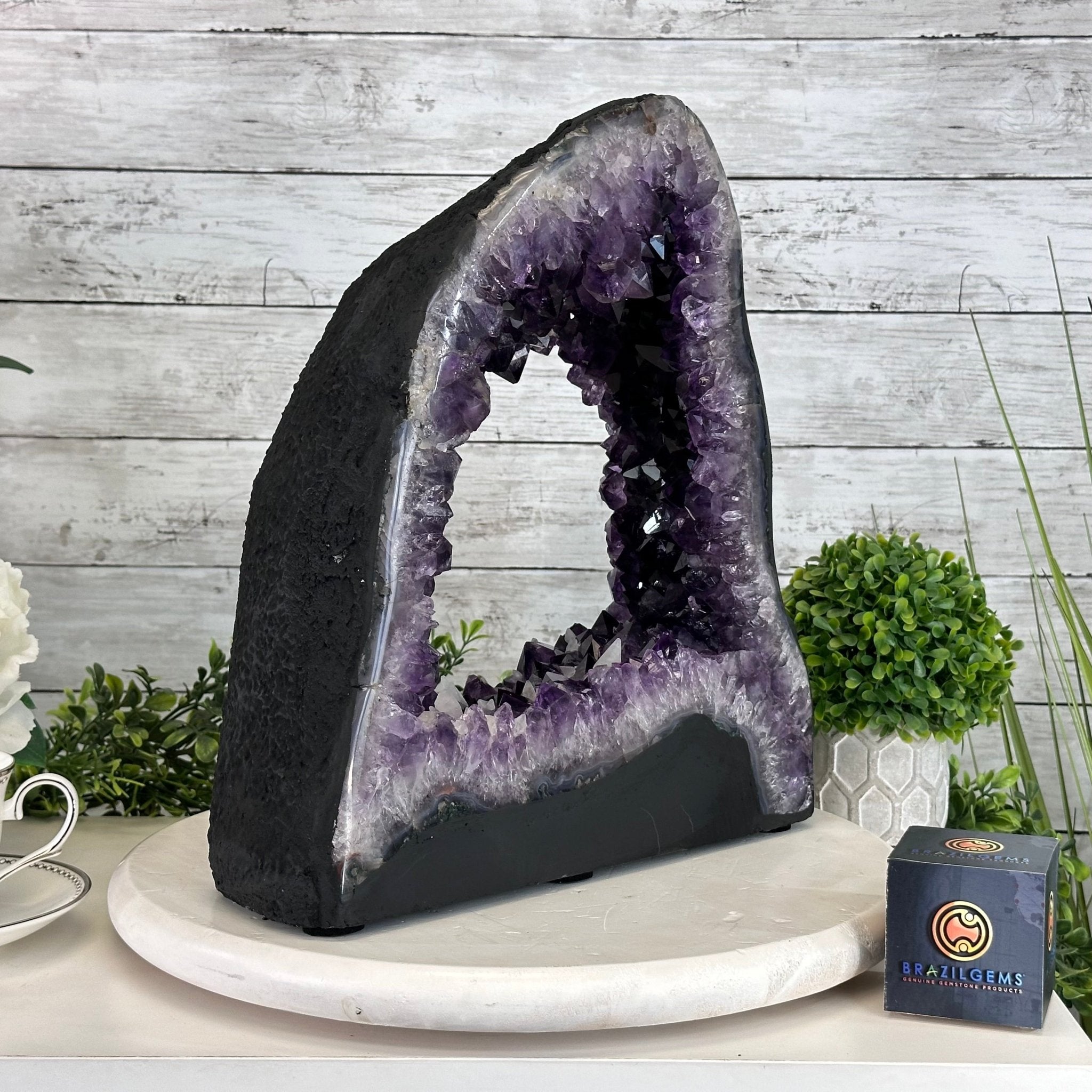 Extra Plus Quality Open 2 - Sided Amethyst Cathedral, 31 lbs & 14" Tall #5605 - 0144 - Brazil GemsBrazil GemsExtra Plus Quality Open 2 - Sided Amethyst Cathedral, 31 lbs & 14" Tall #5605 - 0144Open 2 - Sided Cathedrals5605 - 0144