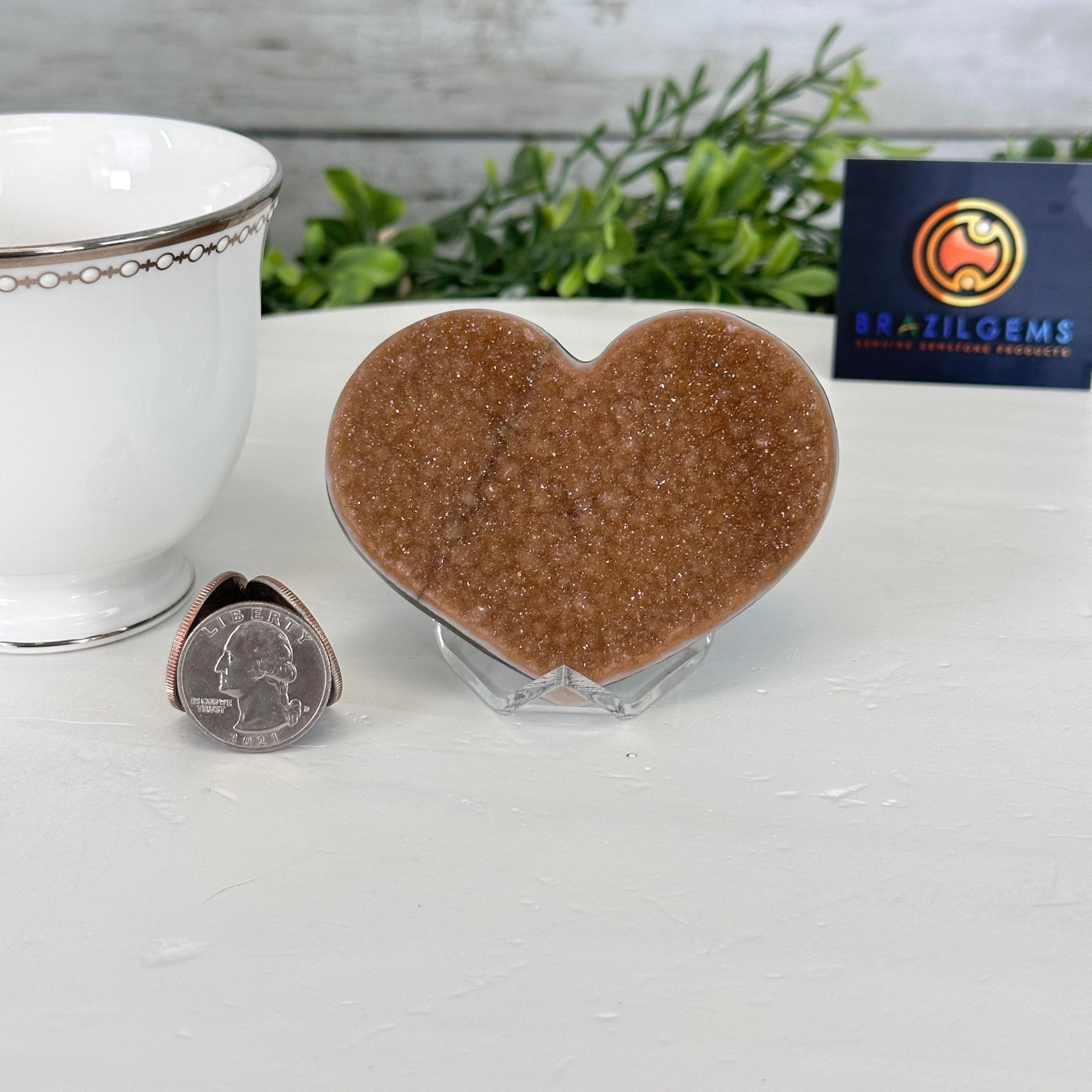 Extra Plus Quality Pink Amethyst Heart Geode on an Acrylic Stand, 0.37 lbs & 2.25" Tall #5462-0082 by Brazil Gems - Brazil GemsBrazil GemsExtra Plus Quality Pink Amethyst Heart Geode on an Acrylic Stand, 0.37 lbs & 2.25" Tall #5462-0082 by Brazil GemsHearts5462-0082