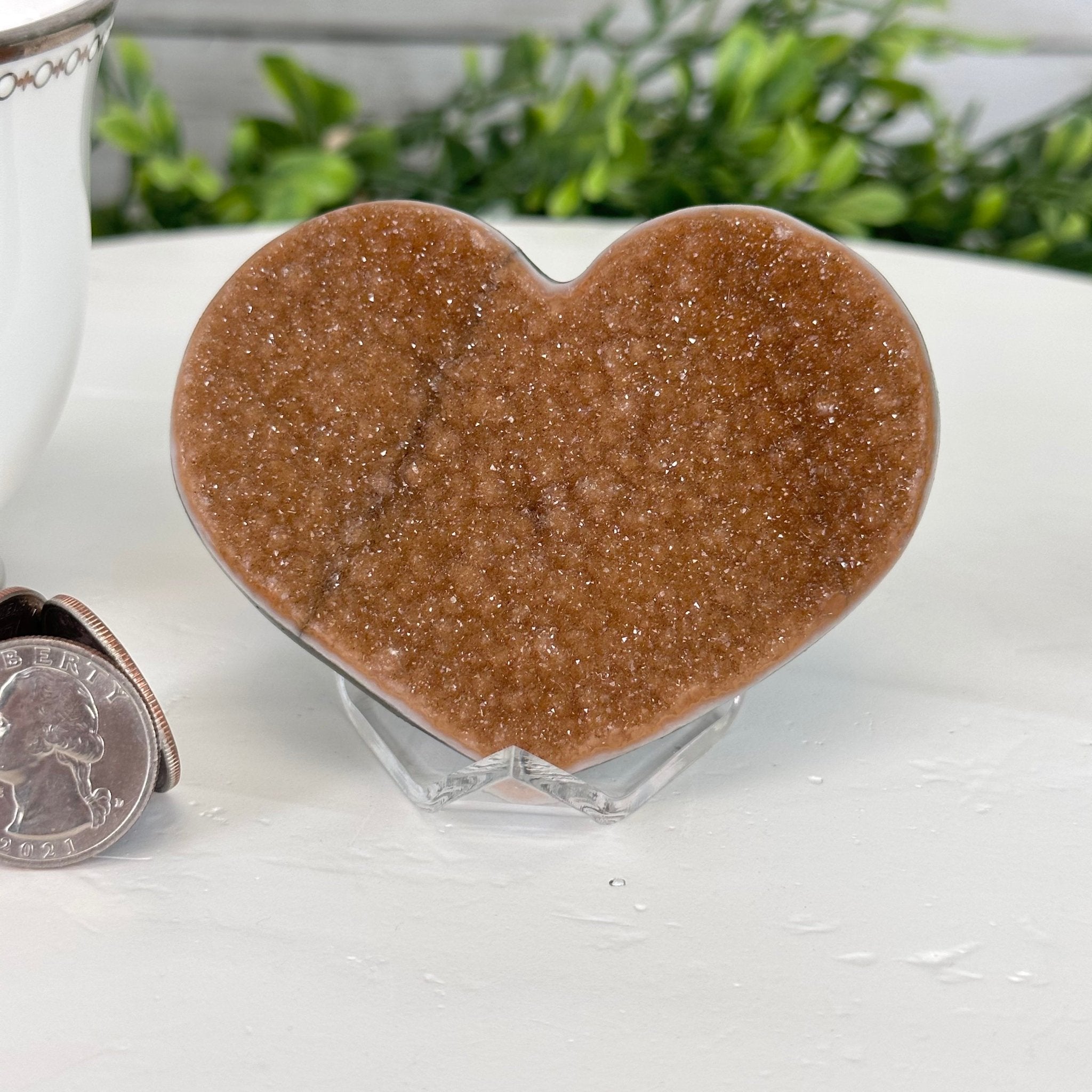 Extra Plus Quality Pink Amethyst Heart Geode on an Acrylic Stand, 0.37 lbs & 2.25" Tall #5462-0082 by Brazil Gems - Brazil GemsBrazil GemsExtra Plus Quality Pink Amethyst Heart Geode on an Acrylic Stand, 0.37 lbs & 2.25" Tall #5462-0082 by Brazil GemsHearts5462-0082