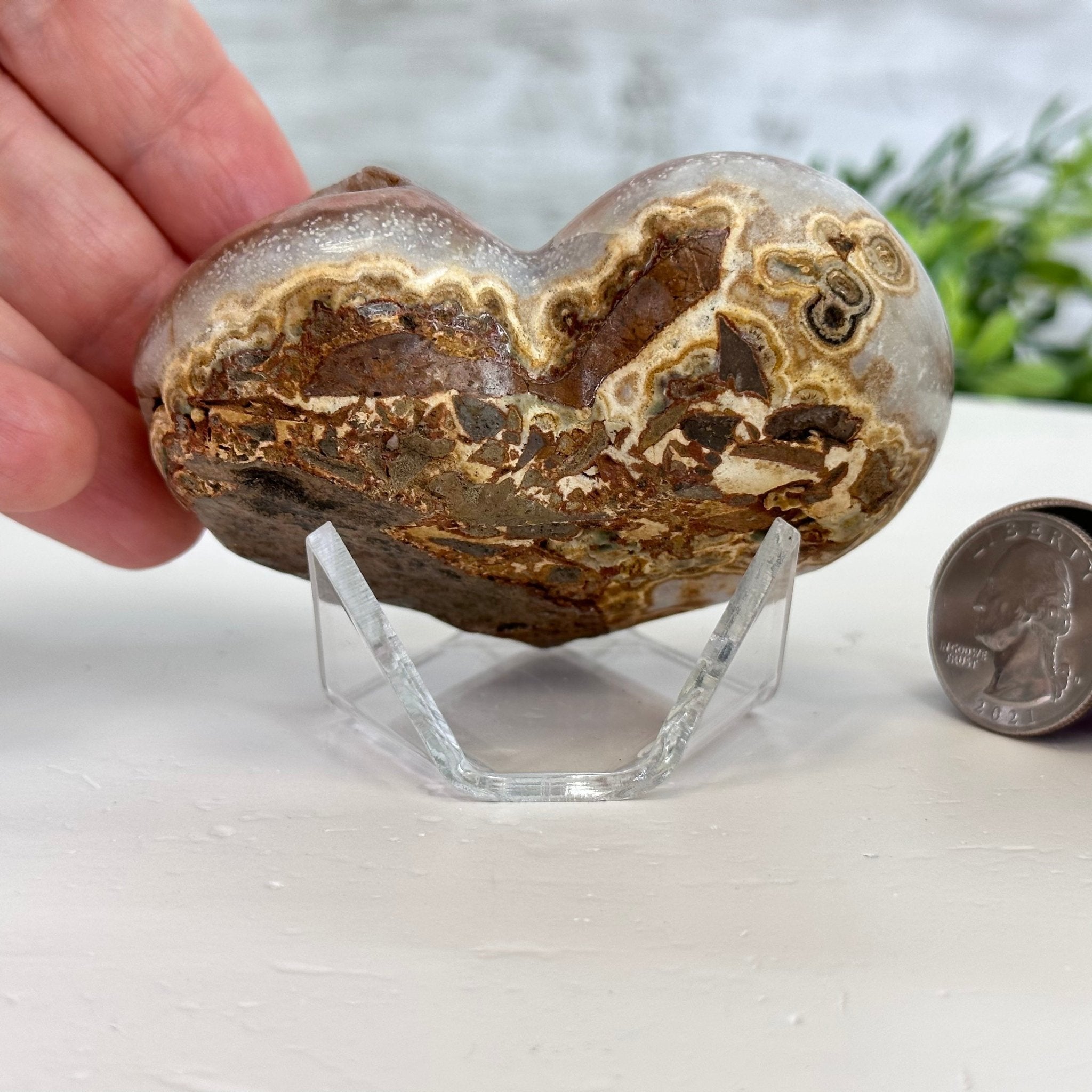 Extra Plus Quality Pink Amethyst Heart Geode on an Acrylic Stand, 0.37 lbs & 2.5" Tall #5462PK-001 by Brazil Gems - Brazil GemsBrazil GemsExtra Plus Quality Pink Amethyst Heart Geode on an Acrylic Stand, 0.37 lbs & 2.5" Tall #5462PK-001 by Brazil GemsHearts5462PK-001