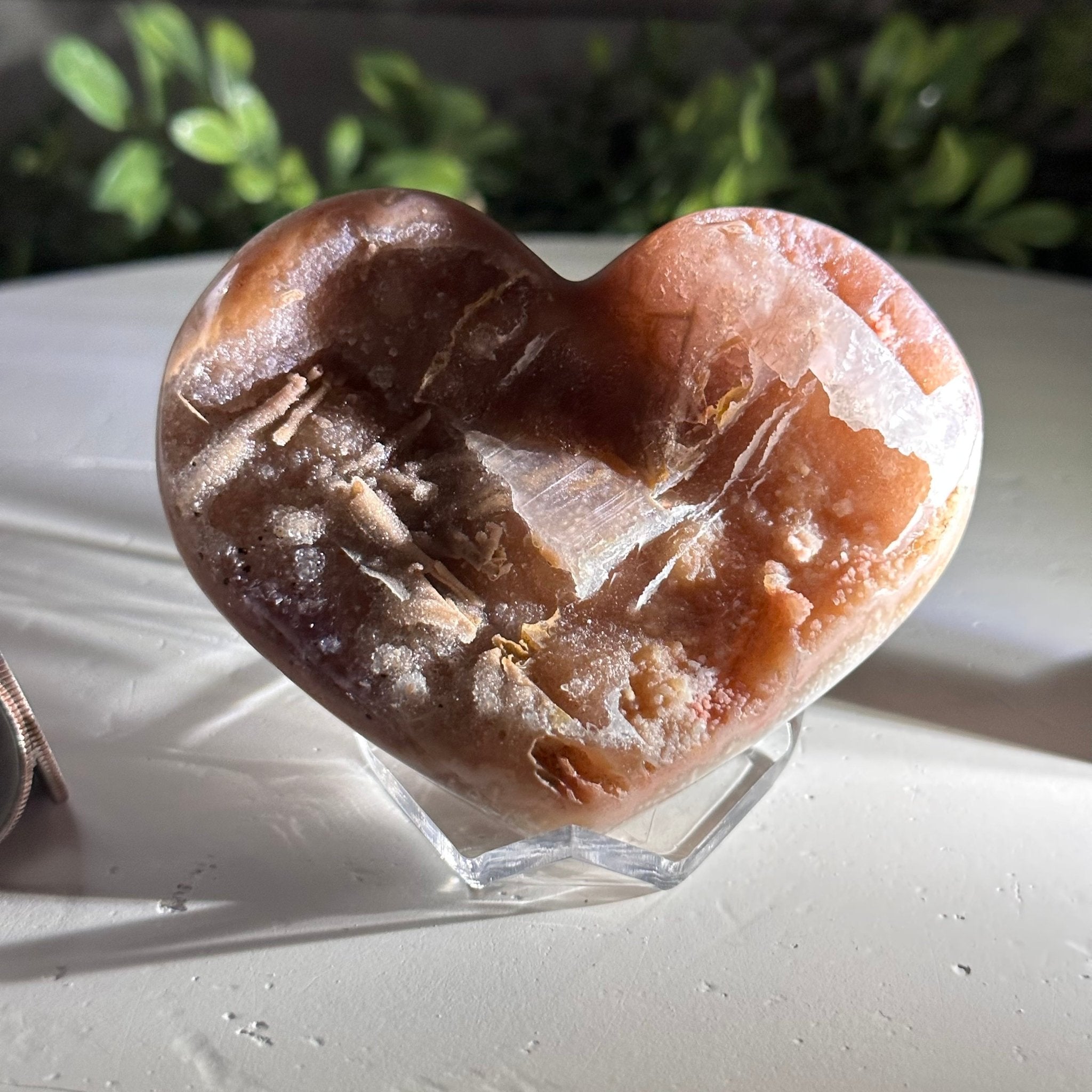 Extra Plus Quality Pink Amethyst Heart Geode on an Acrylic Stand, 0.37 lbs & 2.5" Tall #5462PK-001 by Brazil Gems - Brazil GemsBrazil GemsExtra Plus Quality Pink Amethyst Heart Geode on an Acrylic Stand, 0.37 lbs & 2.5" Tall #5462PK-001 by Brazil GemsHearts5462PK-001