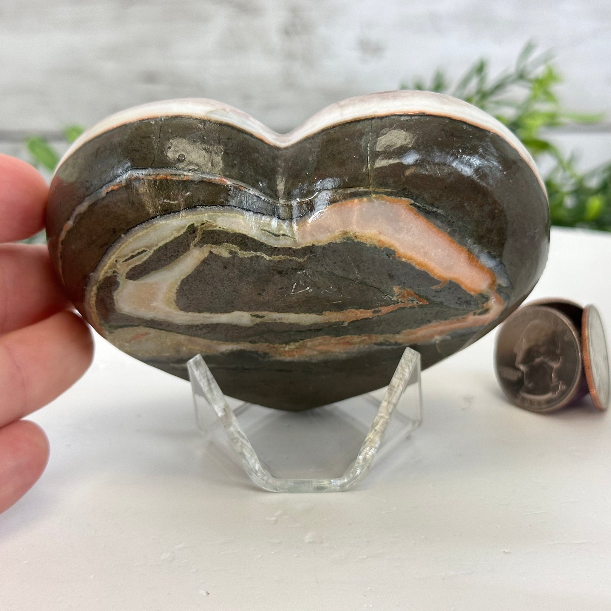 Extra Plus Quality Pink Amethyst Heart Geode on an Acrylic Stand, 0.98 lbs & 3" Tall #5462-0053 by Brazil Gems - Brazil GemsBrazil GemsExtra Plus Quality Pink Amethyst Heart Geode on an Acrylic Stand, 0.98 lbs & 3" Tall #5462-0053 by Brazil GemsHearts5462-0053