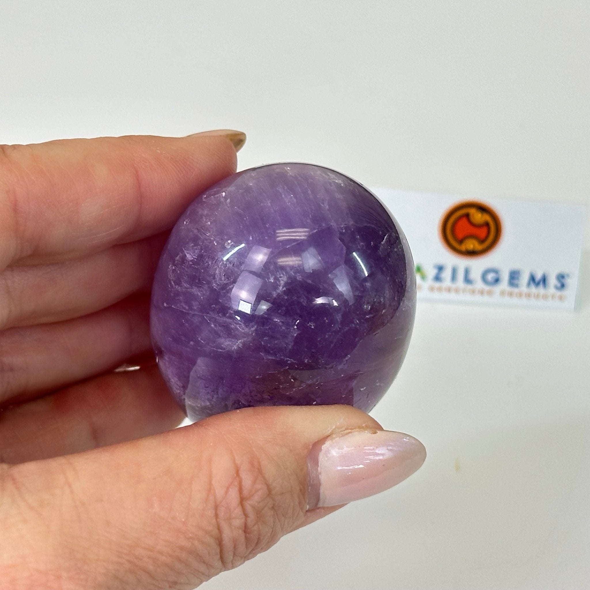 Extra Plus Quality Polished Amethyst Egg w/ Acrylic Stand, 2.6” Tall #3995AM - 001 - Brazil GemsBrazil GemsExtra Plus Quality Polished Amethyst Egg w/ Acrylic Stand, 2.6” Tall #3995AM - 001Freeform & Unique Shapes3995AM - 001
