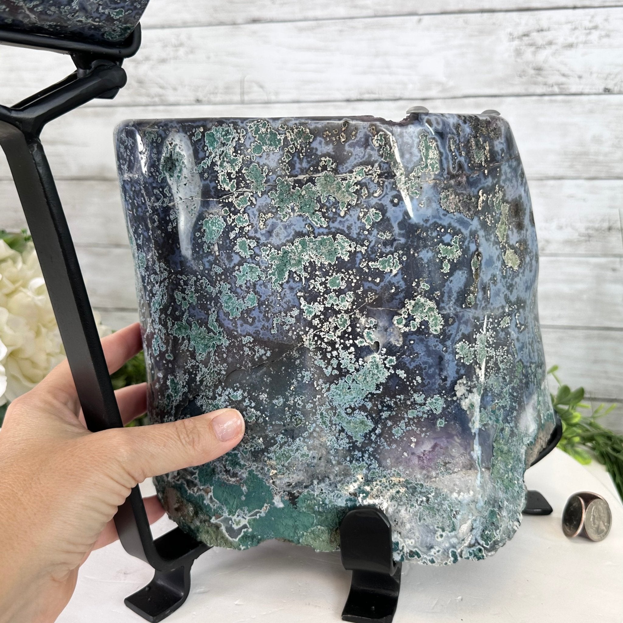 Extra Plus Quality Polished Amethyst "Jewelry Box", Clam Shell style Lid, 43.3 lbs & 19" tall, Model #5656-0013 by Brazil Gems - Brazil GemsBrazil GemsExtra Plus Quality Polished Amethyst "Jewelry Box", Clam Shell style Lid, 43.3 lbs & 19" tall, Model #5656-0013 by Brazil GemsGeode Jewelry Boxes5656-0013