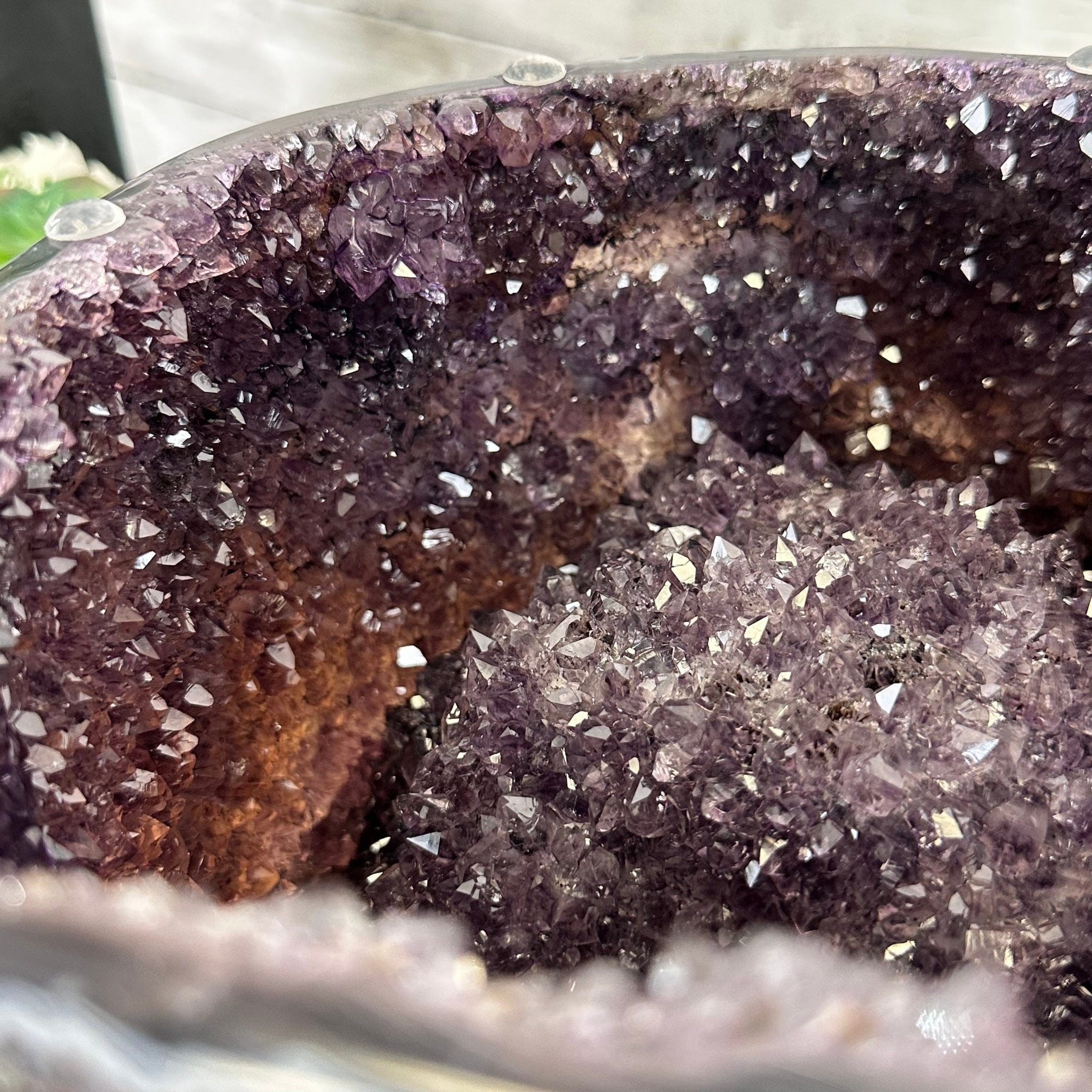 Extra Plus Quality Polished Amethyst "Jewelry Box", Clam Shell style Lid, 43.3 lbs & 19" tall, Model #5656-0013 by Brazil Gems - Brazil GemsBrazil GemsExtra Plus Quality Polished Amethyst "Jewelry Box", Clam Shell style Lid, 43.3 lbs & 19" tall, Model #5656-0013 by Brazil GemsGeode Jewelry Boxes5656-0013