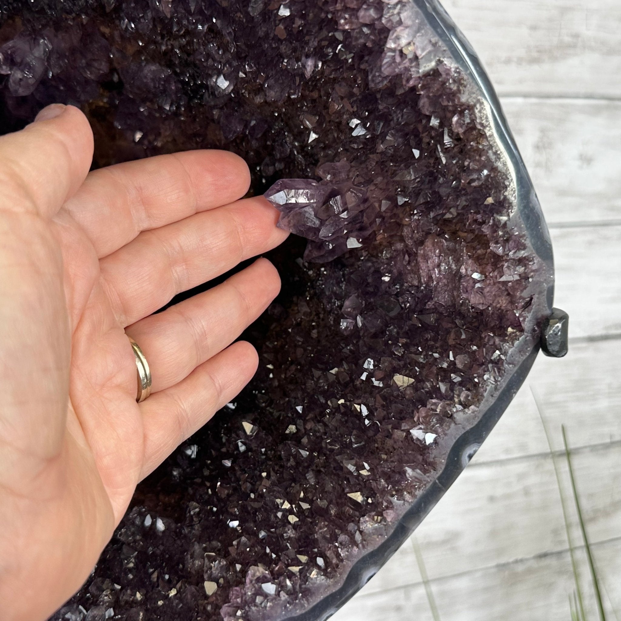 Extra Plus Quality Polished Amethyst "Jewelry Box", Clam Shell style Lid, 43.3 lbs & 19" tall, Model #5656-0013 by Brazil Gems - Brazil GemsBrazil GemsExtra Plus Quality Polished Amethyst "Jewelry Box", Clam Shell style Lid, 43.3 lbs & 19" tall, Model #5656-0013 by Brazil GemsGeode Jewelry Boxes5656-0013