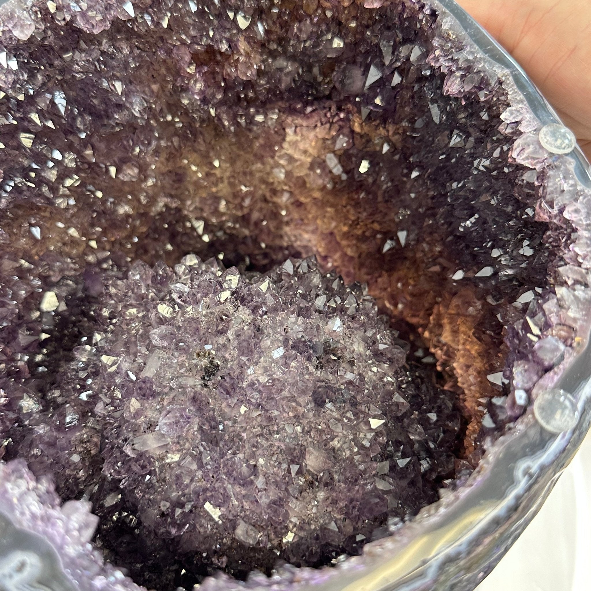 Extra Plus Quality Polished Amethyst "Jewelry Box", Clam Shell style Lid, 43.3 lbs & 19" tall, Model #5656-0013 by Brazil Gems - Brazil GemsBrazil GemsExtra Plus Quality Polished Amethyst "Jewelry Box", Clam Shell style Lid, 43.3 lbs & 19" tall, Model #5656-0013 by Brazil GemsGeode Jewelry Boxes5656-0013