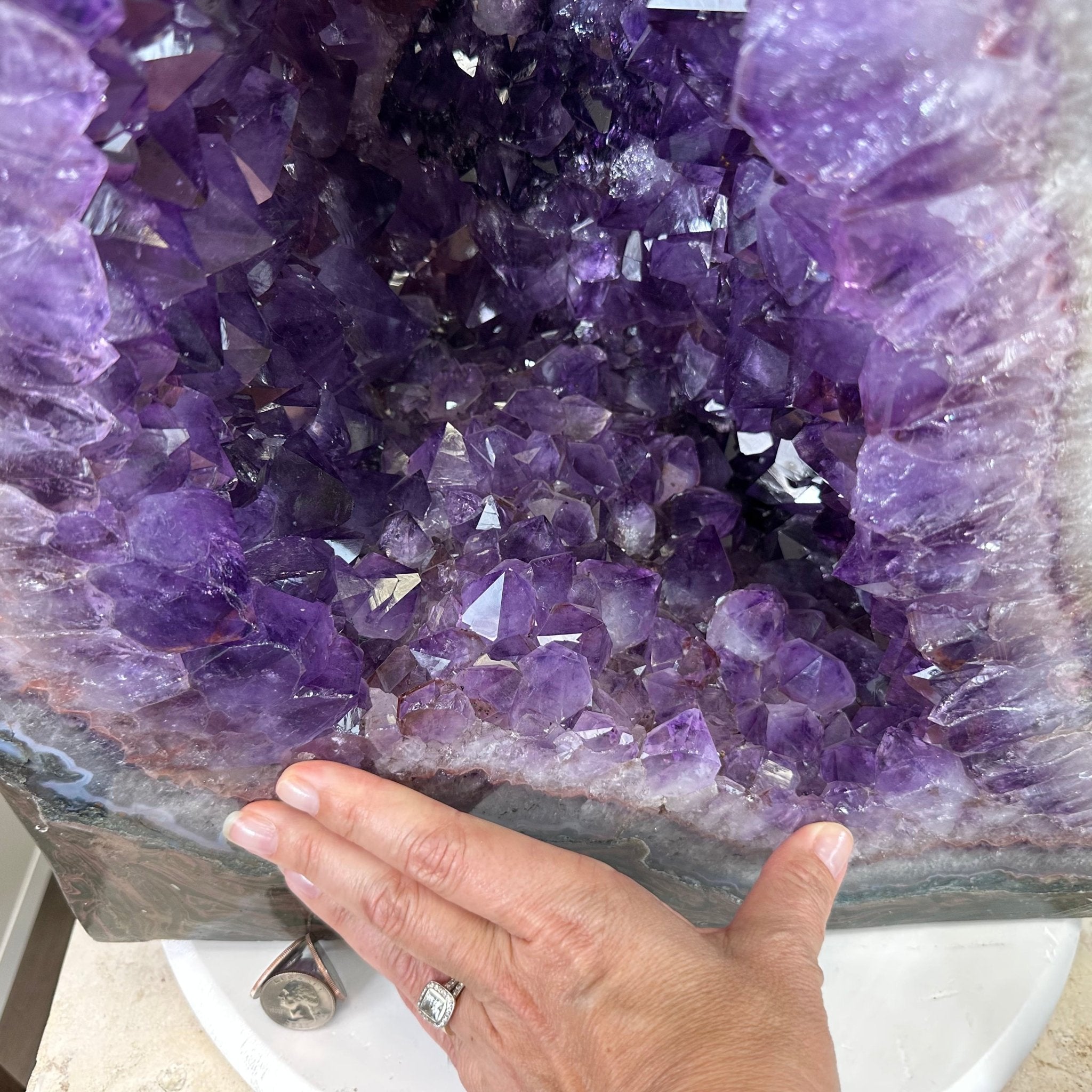 Extra Plus Quality Polished Brazilian Amethyst Cathedral, 103.7 lbs & 23" tall Model #5602-0061 by Brazil Gems - Brazil GemsBrazil GemsExtra Plus Quality Polished Brazilian Amethyst Cathedral, 103.7 lbs & 23" tall Model #5602-0061 by Brazil GemsPolished Cathedrals5602-0061