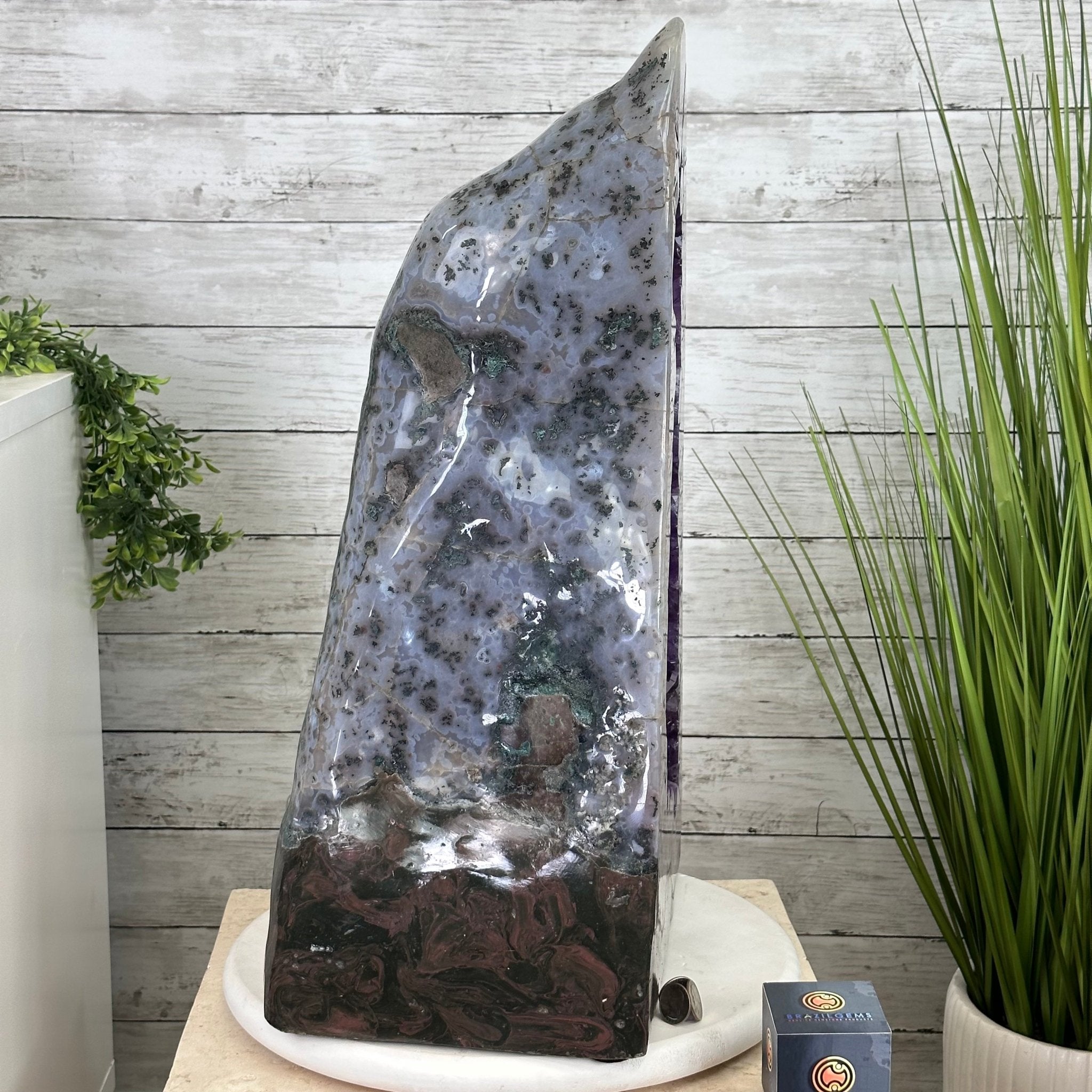 Extra Plus Quality Polished Brazilian Amethyst Cathedral, 103.7 lbs & 23" tall Model #5602-0061 by Brazil Gems - Brazil GemsBrazil GemsExtra Plus Quality Polished Brazilian Amethyst Cathedral, 103.7 lbs & 23" tall Model #5602-0061 by Brazil GemsPolished Cathedrals5602-0061