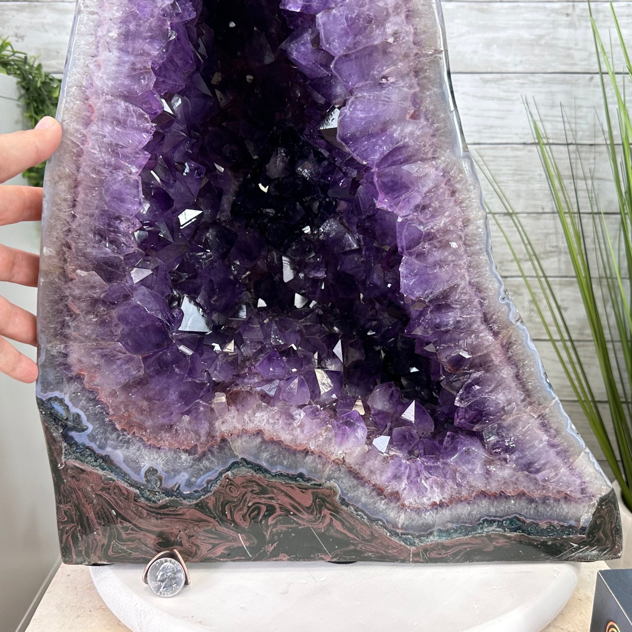 Extra Plus Quality Polished Brazilian Amethyst Cathedral, 103.7 lbs & 23" tall Model #5602-0061 by Brazil Gems - Brazil GemsBrazil GemsExtra Plus Quality Polished Brazilian Amethyst Cathedral, 103.7 lbs & 23" tall Model #5602-0061 by Brazil GemsPolished Cathedrals5602-0061