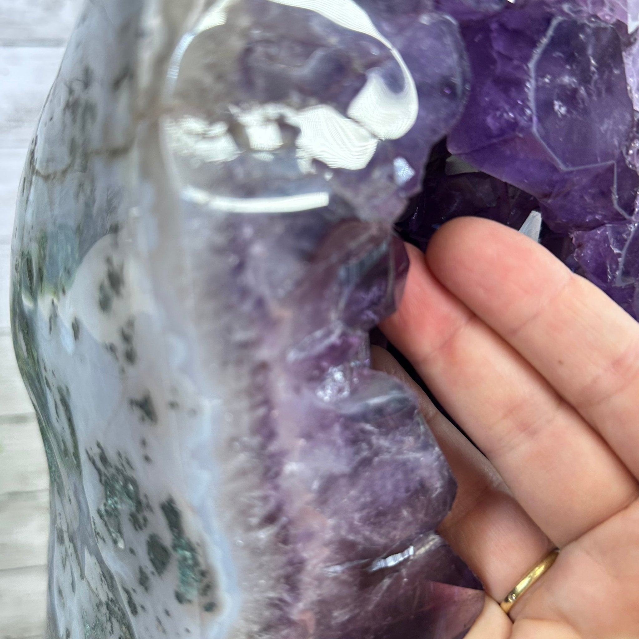 Extra Plus Quality Polished Brazilian Amethyst Cathedral, 103.7 lbs & 23" tall Model #5602-0061 by Brazil Gems - Brazil GemsBrazil GemsExtra Plus Quality Polished Brazilian Amethyst Cathedral, 103.7 lbs & 23" tall Model #5602-0061 by Brazil GemsPolished Cathedrals5602-0061