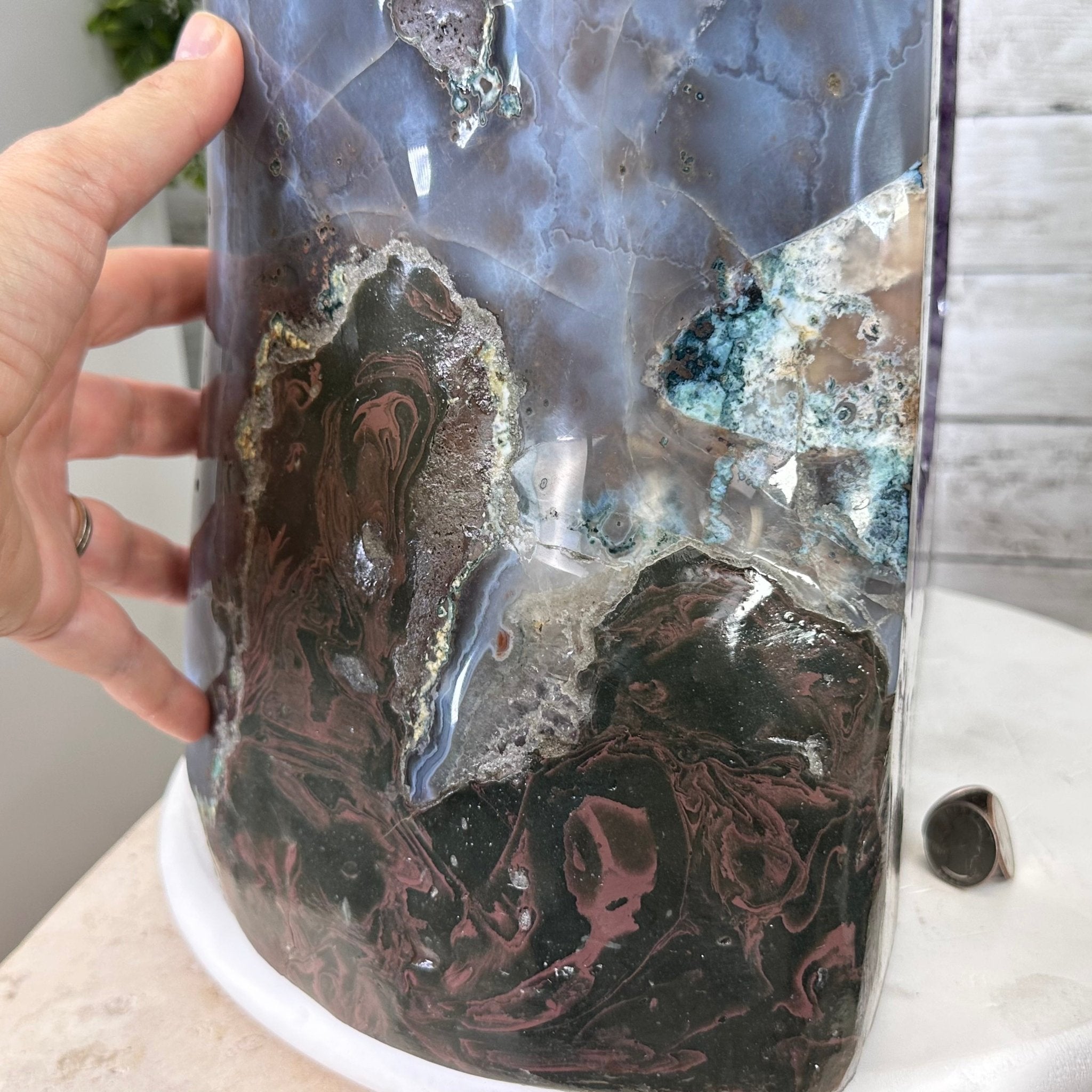 Extra Plus Quality Polished Brazilian Amethyst Cathedral, 107.8 lbs & 22.8" tall Model #5602-0062 by Brazil Gems - Brazil GemsBrazil GemsExtra Plus Quality Polished Brazilian Amethyst Cathedral, 107.8 lbs & 22.8" tall Model #5602-0062 by Brazil GemsPolished Cathedrals5602-0062