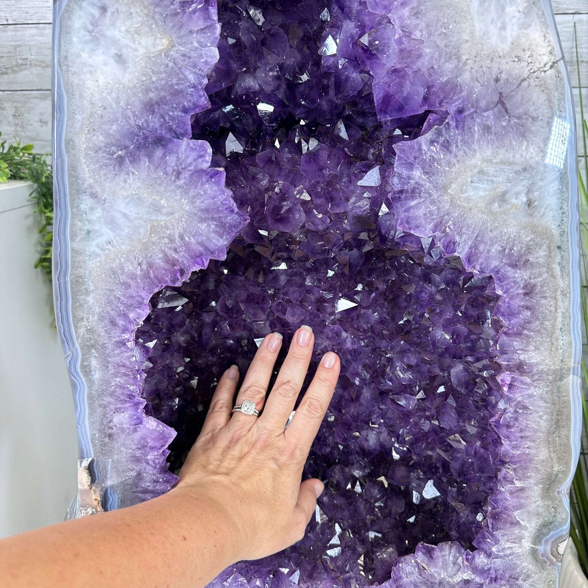 Extra Plus Quality Polished Brazilian Amethyst Cathedral, 107.8 lbs & 22.8" tall Model #5602-0062 by Brazil Gems - Brazil GemsBrazil GemsExtra Plus Quality Polished Brazilian Amethyst Cathedral, 107.8 lbs & 22.8" tall Model #5602-0062 by Brazil GemsPolished Cathedrals5602-0062