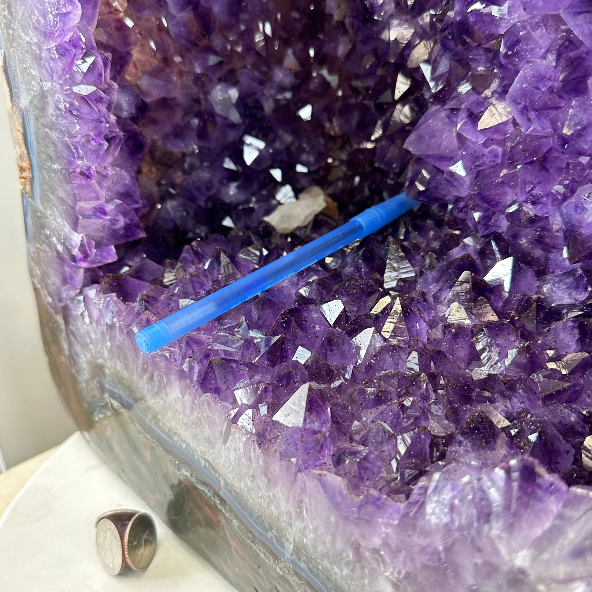 Extra Plus Quality Polished Brazilian Amethyst Cathedral, 107.8 lbs & 22.8" tall Model #5602-0062 by Brazil Gems - Brazil GemsBrazil GemsExtra Plus Quality Polished Brazilian Amethyst Cathedral, 107.8 lbs & 22.8" tall Model #5602-0062 by Brazil GemsPolished Cathedrals5602-0062