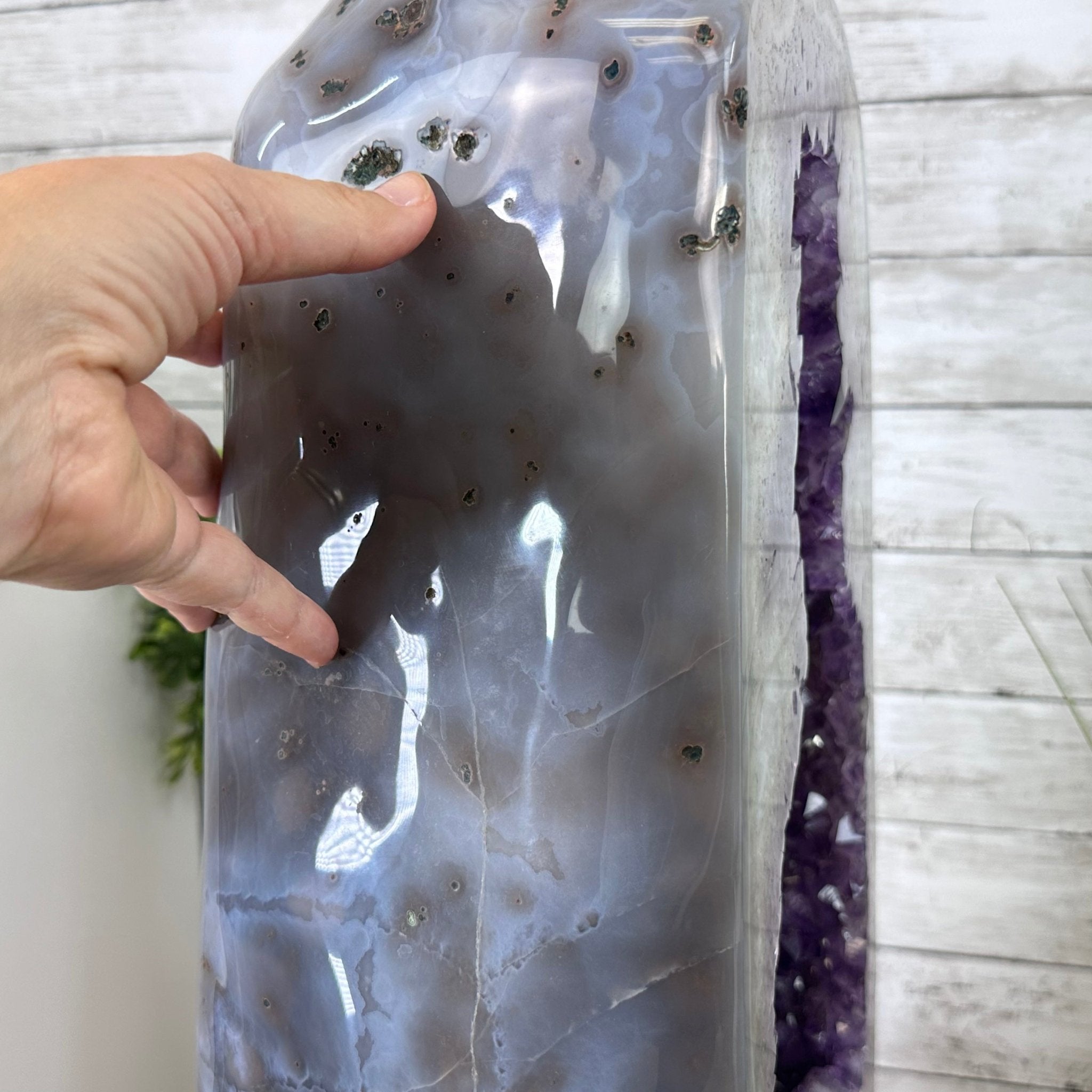 Extra Plus Quality Polished Brazilian Amethyst Cathedral, 107.8 lbs & 22.8" tall Model #5602-0062 by Brazil Gems - Brazil GemsBrazil GemsExtra Plus Quality Polished Brazilian Amethyst Cathedral, 107.8 lbs & 22.8" tall Model #5602-0062 by Brazil GemsPolished Cathedrals5602-0062