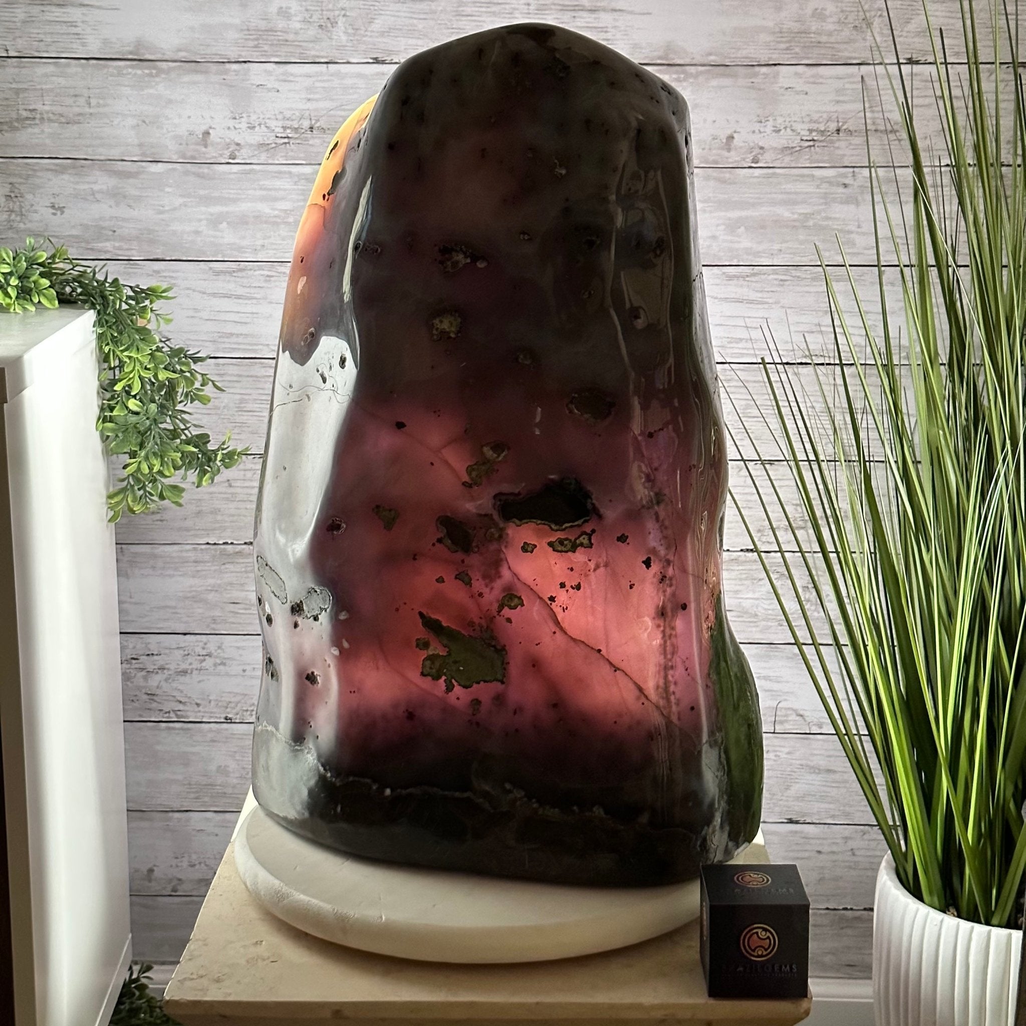 Extra Plus Quality Polished Brazilian Amethyst Cathedral, 107.8 lbs & 22.8" tall Model #5602-0062 by Brazil Gems - Brazil GemsBrazil GemsExtra Plus Quality Polished Brazilian Amethyst Cathedral, 107.8 lbs & 22.8" tall Model #5602-0062 by Brazil GemsPolished Cathedrals5602-0062