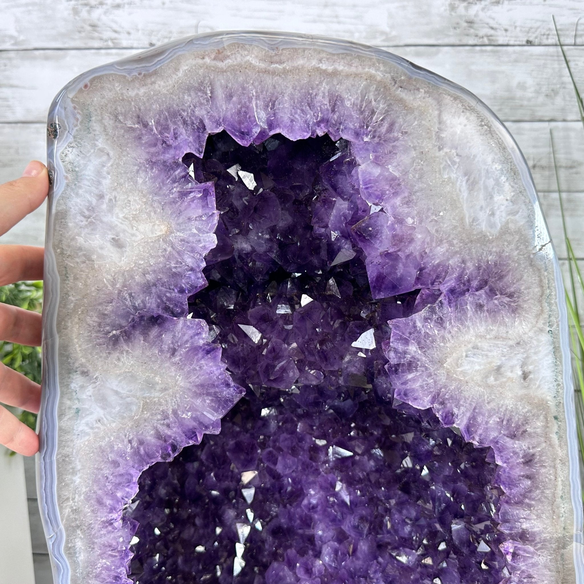 Extra Plus Quality Polished Brazilian Amethyst Cathedral, 107.8 lbs & 22.8" tall Model #5602-0062 by Brazil Gems - Brazil GemsBrazil GemsExtra Plus Quality Polished Brazilian Amethyst Cathedral, 107.8 lbs & 22.8" tall Model #5602-0062 by Brazil GemsPolished Cathedrals5602-0062