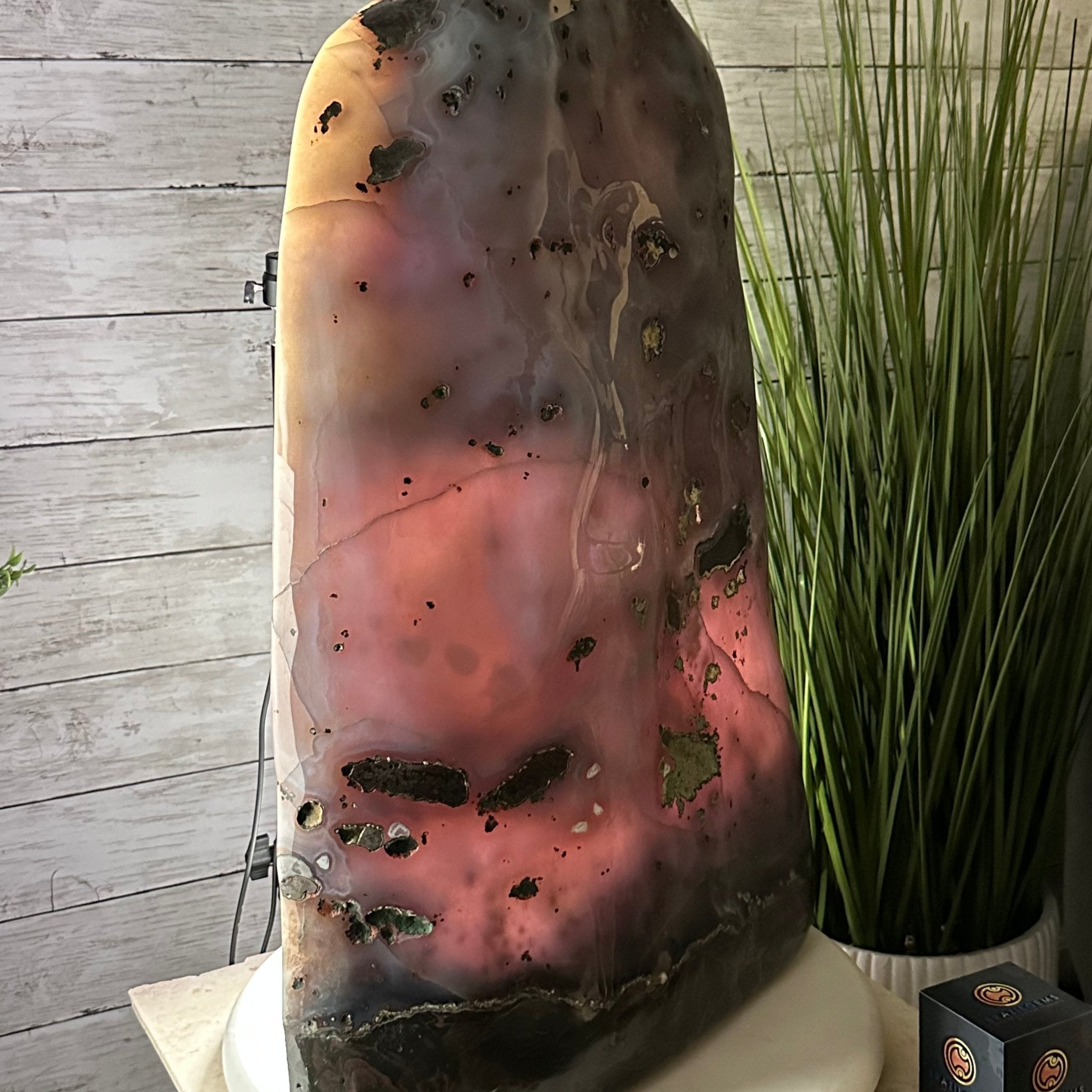 Extra Plus Quality Polished Brazilian Amethyst Cathedral, 107.8 lbs & 22.8" tall Model #5602-0062 by Brazil Gems - Brazil GemsBrazil GemsExtra Plus Quality Polished Brazilian Amethyst Cathedral, 107.8 lbs & 22.8" tall Model #5602-0062 by Brazil GemsPolished Cathedrals5602-0062