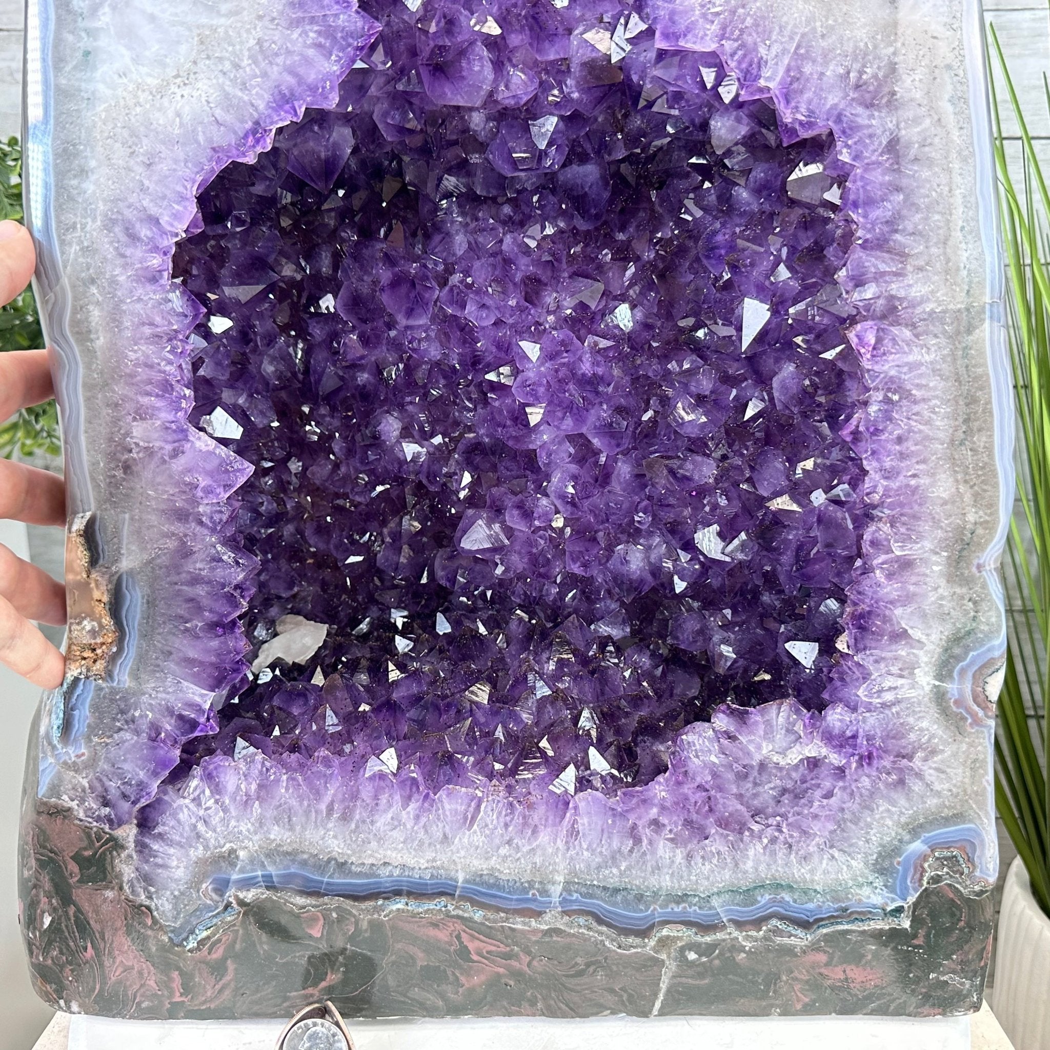 Extra Plus Quality Polished Brazilian Amethyst Cathedral, 107.8 lbs & 22.8" tall Model #5602-0062 by Brazil Gems - Brazil GemsBrazil GemsExtra Plus Quality Polished Brazilian Amethyst Cathedral, 107.8 lbs & 22.8" tall Model #5602-0062 by Brazil GemsPolished Cathedrals5602-0062