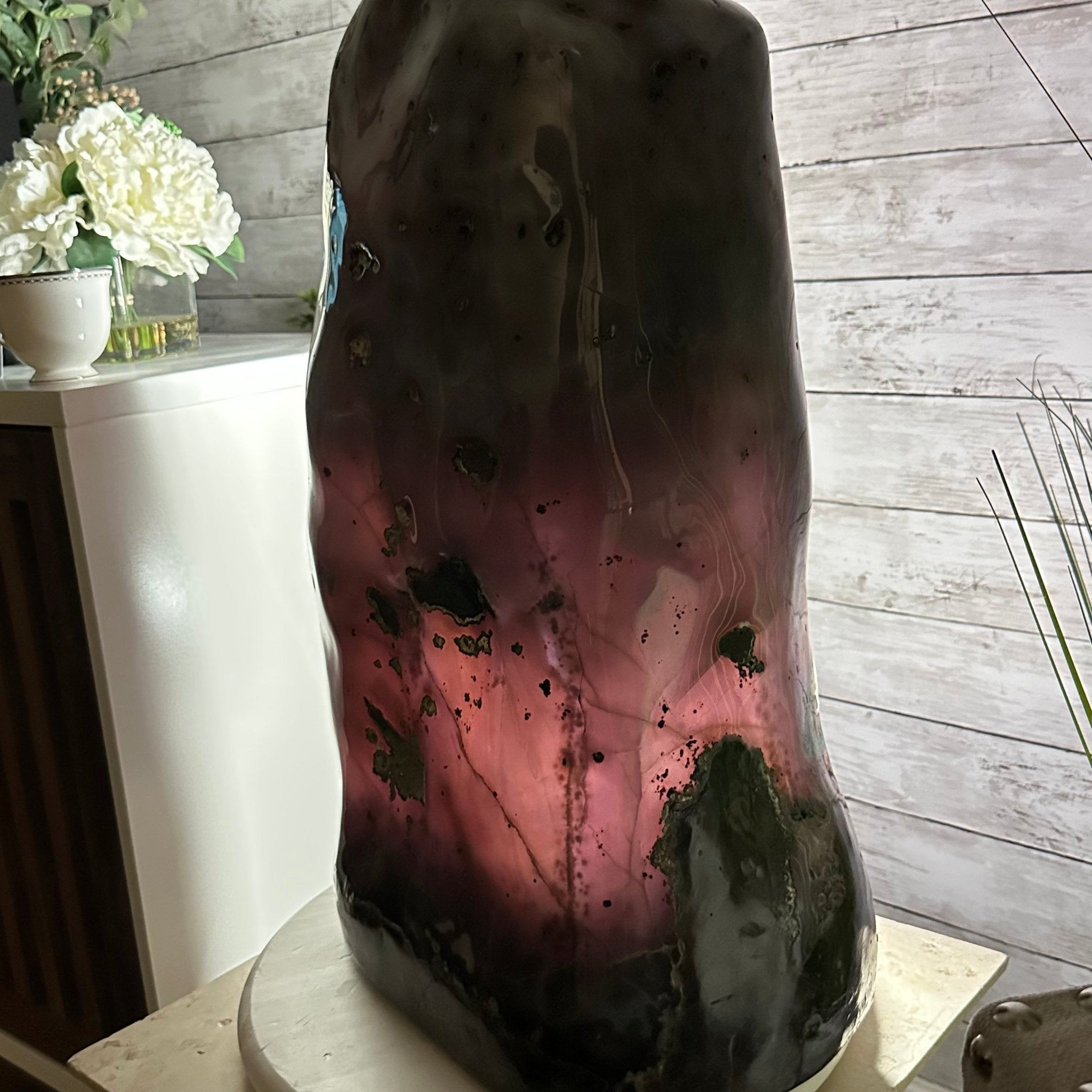 Extra Plus Quality Polished Brazilian Amethyst Cathedral, 107.8 lbs & 22.8" tall Model #5602-0062 by Brazil Gems - Brazil GemsBrazil GemsExtra Plus Quality Polished Brazilian Amethyst Cathedral, 107.8 lbs & 22.8" tall Model #5602-0062 by Brazil GemsPolished Cathedrals5602-0062