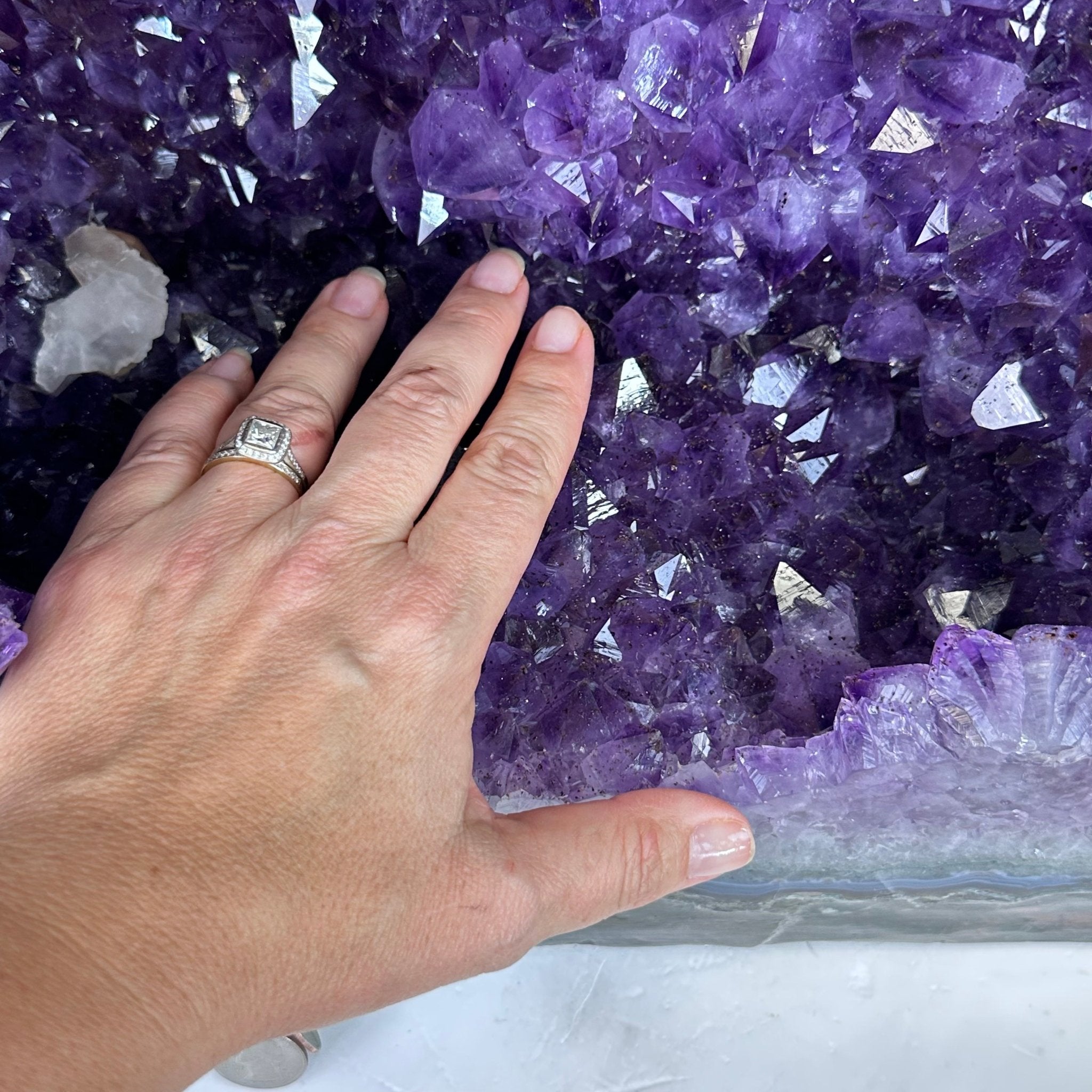 Extra Plus Quality Polished Brazilian Amethyst Cathedral, 107.8 lbs & 22.8" tall Model #5602-0062 by Brazil Gems - Brazil GemsBrazil GemsExtra Plus Quality Polished Brazilian Amethyst Cathedral, 107.8 lbs & 22.8" tall Model #5602-0062 by Brazil GemsPolished Cathedrals5602-0062