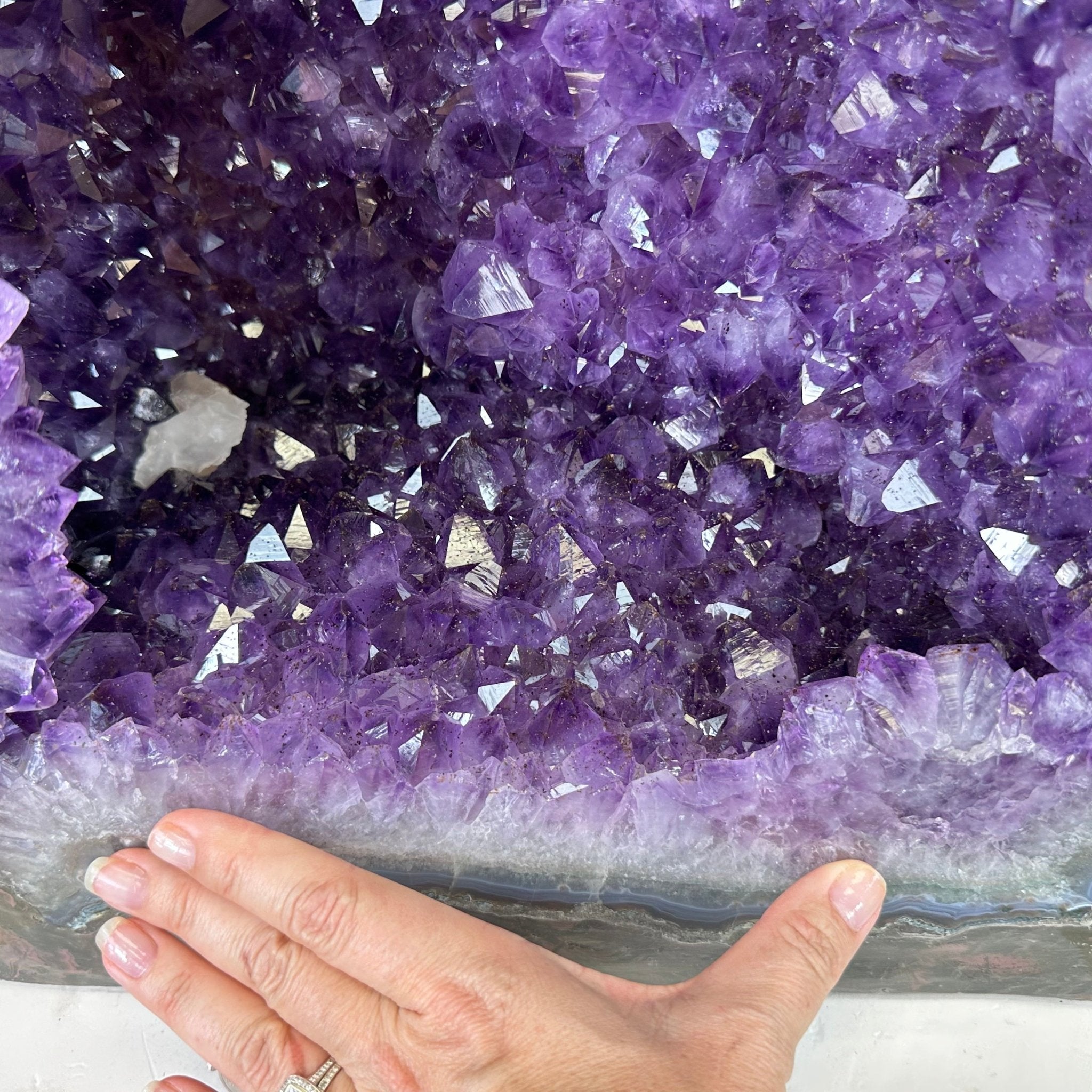 Extra Plus Quality Polished Brazilian Amethyst Cathedral, 107.8 lbs & 22.8" tall Model #5602-0062 by Brazil Gems - Brazil GemsBrazil GemsExtra Plus Quality Polished Brazilian Amethyst Cathedral, 107.8 lbs & 22.8" tall Model #5602-0062 by Brazil GemsPolished Cathedrals5602-0062