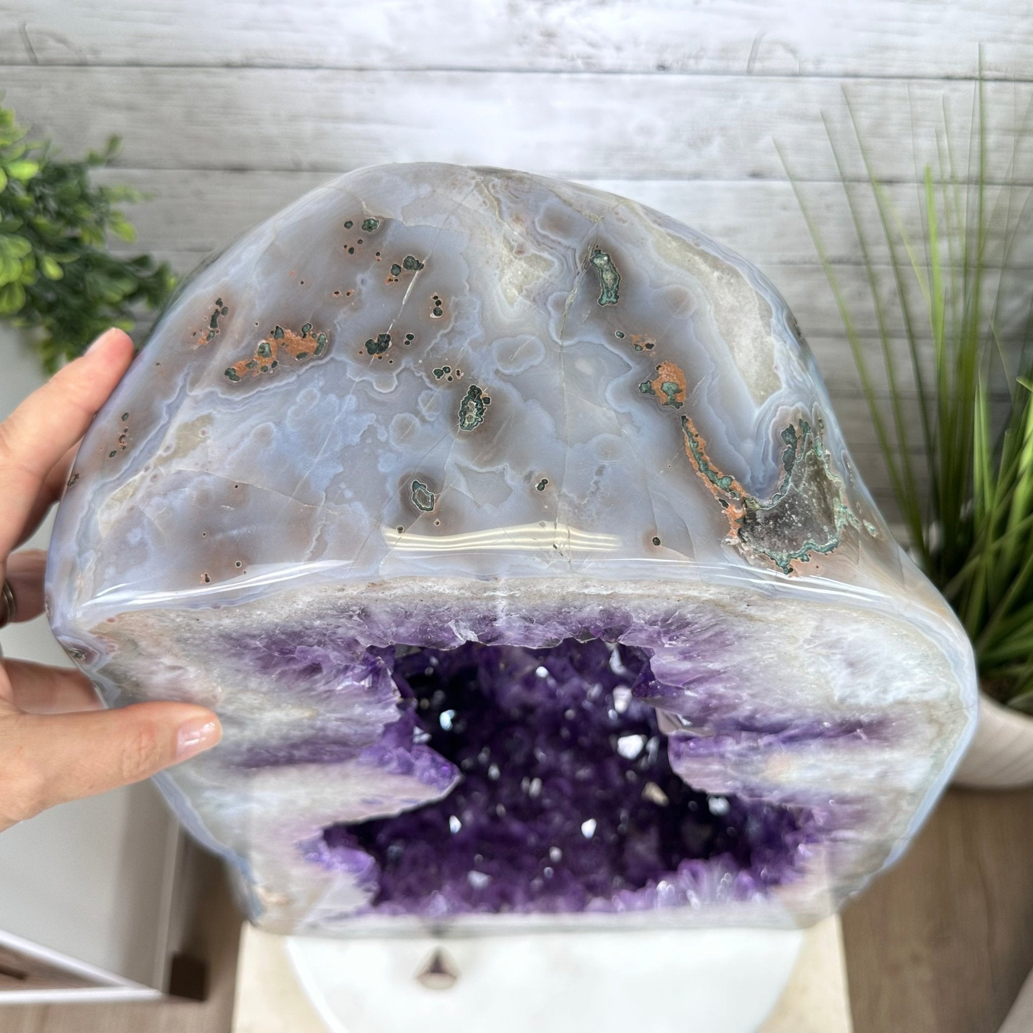 Extra Plus Quality Polished Brazilian Amethyst Cathedral, 107.8 lbs & 22.8" tall Model #5602-0062 by Brazil Gems - Brazil GemsBrazil GemsExtra Plus Quality Polished Brazilian Amethyst Cathedral, 107.8 lbs & 22.8" tall Model #5602-0062 by Brazil GemsPolished Cathedrals5602-0062