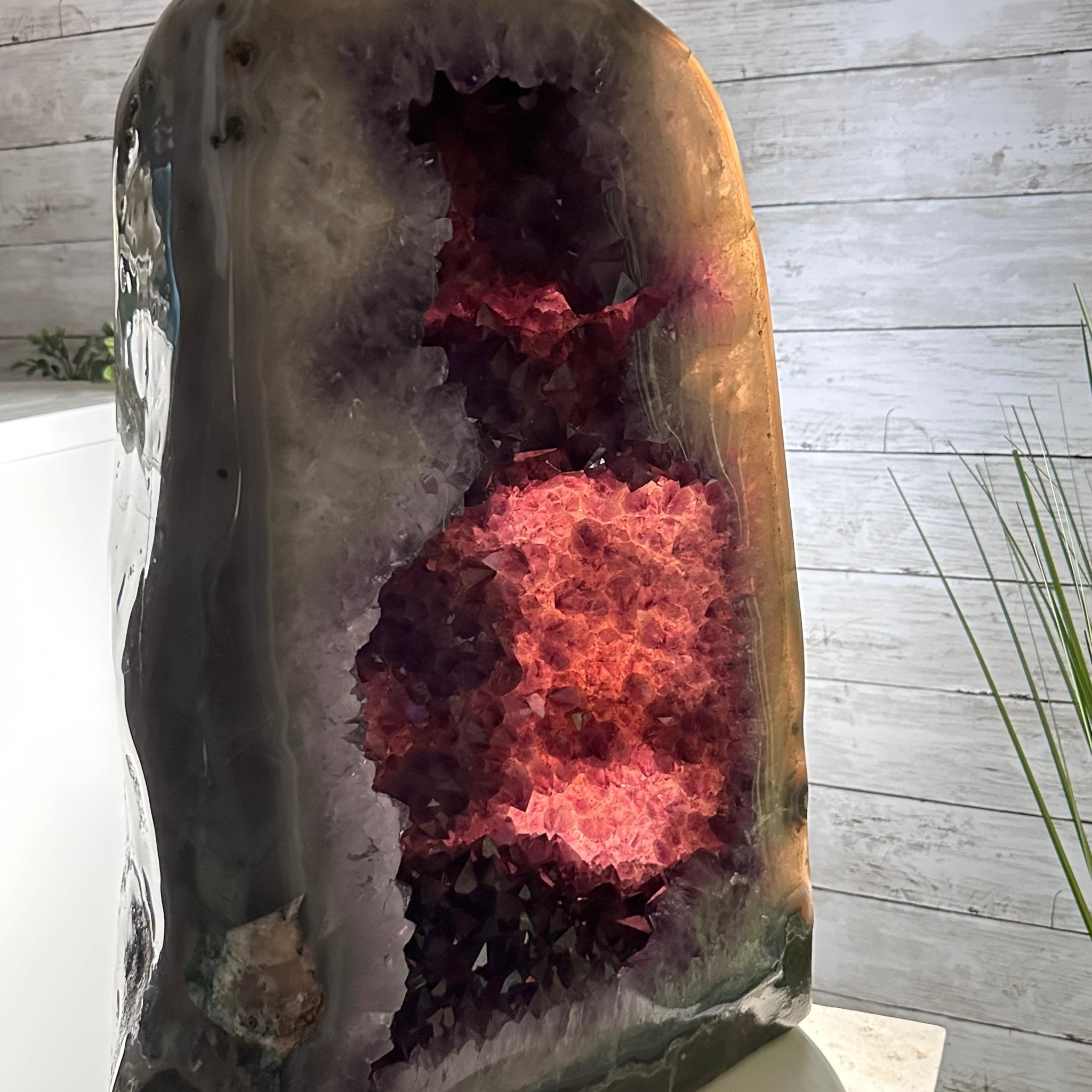 Extra Plus Quality Polished Brazilian Amethyst Cathedral, 107.8 lbs & 22.8" tall Model #5602-0062 by Brazil Gems - Brazil GemsBrazil GemsExtra Plus Quality Polished Brazilian Amethyst Cathedral, 107.8 lbs & 22.8" tall Model #5602-0062 by Brazil GemsPolished Cathedrals5602-0062