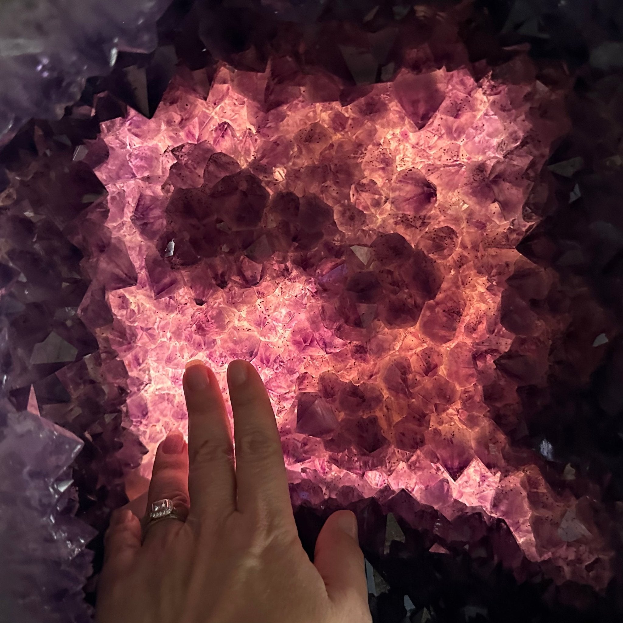 Extra Plus Quality Polished Brazilian Amethyst Cathedral, 107.8 lbs & 22.8" tall Model #5602-0062 by Brazil Gems - Brazil GemsBrazil GemsExtra Plus Quality Polished Brazilian Amethyst Cathedral, 107.8 lbs & 22.8" tall Model #5602-0062 by Brazil GemsPolished Cathedrals5602-0062