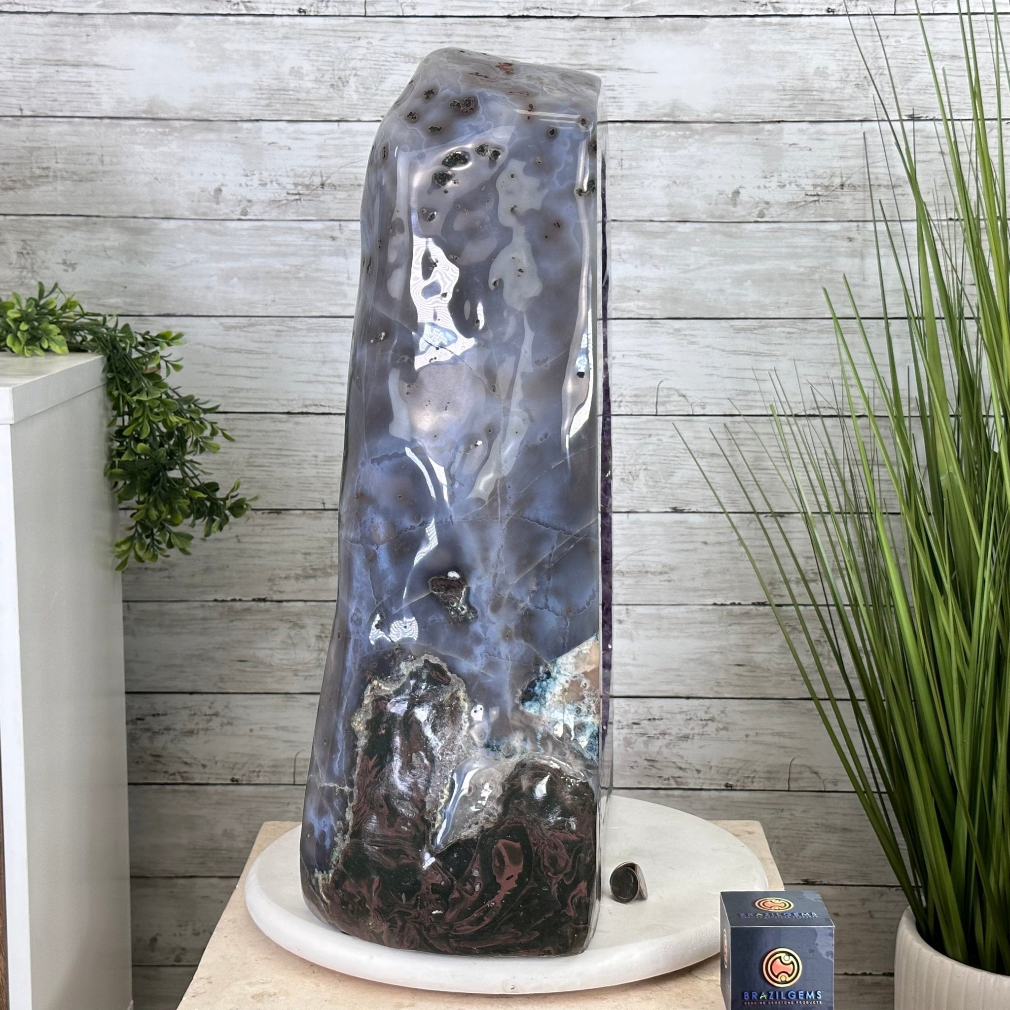 Extra Plus Quality Polished Brazilian Amethyst Cathedral, 107.8 lbs & 22.8" tall Model #5602-0062 by Brazil Gems - Brazil GemsBrazil GemsExtra Plus Quality Polished Brazilian Amethyst Cathedral, 107.8 lbs & 22.8" tall Model #5602-0062 by Brazil GemsPolished Cathedrals5602-0062