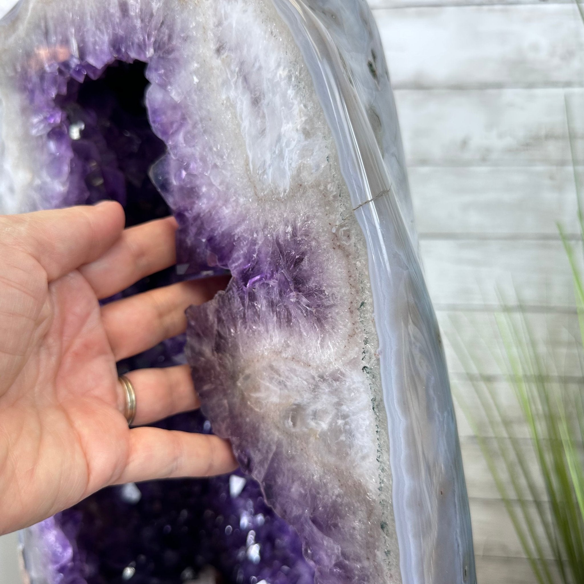 Extra Plus Quality Polished Brazilian Amethyst Cathedral, 107.8 lbs & 22.8" tall Model #5602-0062 by Brazil Gems - Brazil GemsBrazil GemsExtra Plus Quality Polished Brazilian Amethyst Cathedral, 107.8 lbs & 22.8" tall Model #5602-0062 by Brazil GemsPolished Cathedrals5602-0062