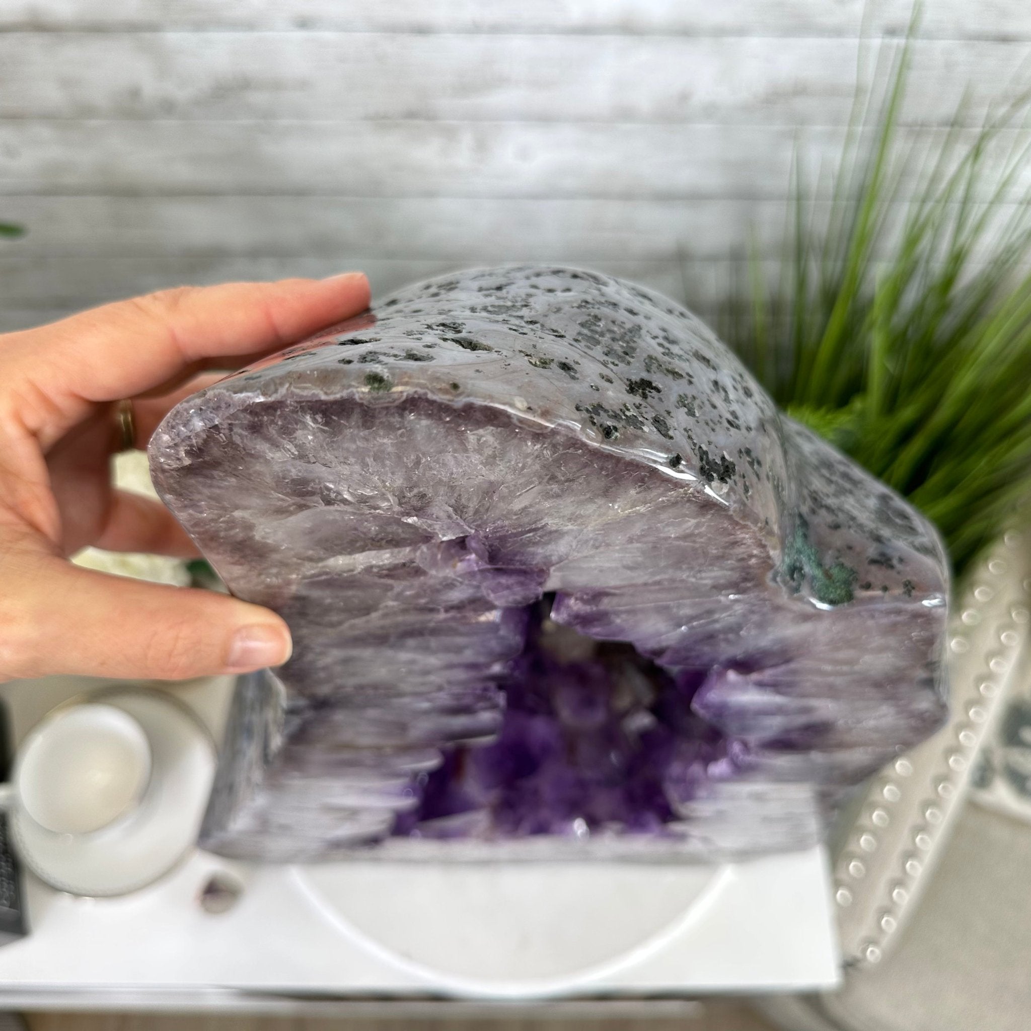 Extra Plus Quality Polished Brazilian Amethyst Cathedral, 114.2 lbs & 23" tall Model #5602-0166 by Brazil Gems - Brazil GemsBrazil GemsExtra Plus Quality Polished Brazilian Amethyst Cathedral, 114.2 lbs & 23" tall Model #5602-0166 by Brazil GemsPolished Cathedrals5602-0166