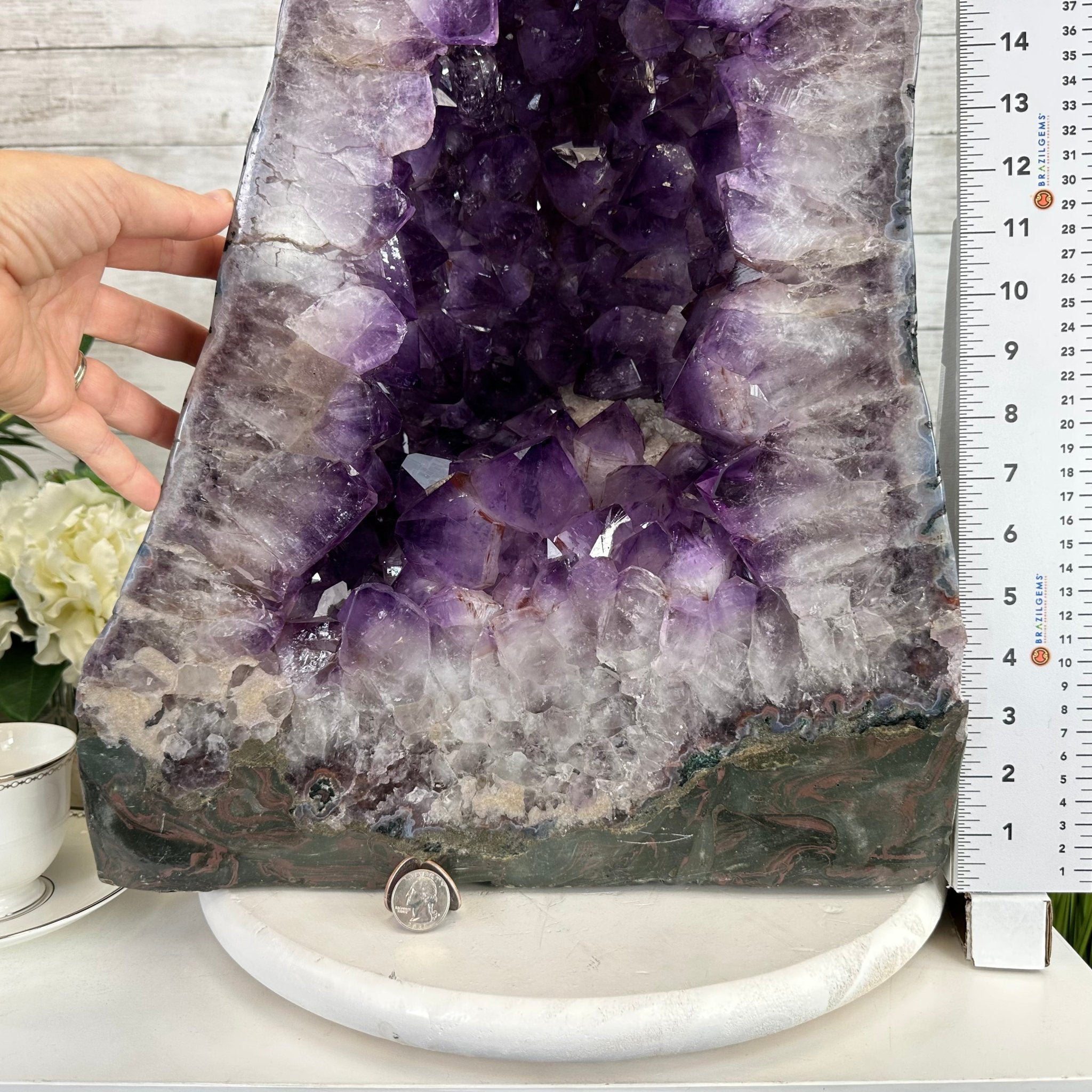 Extra Plus Quality Polished Brazilian Amethyst Cathedral, 114.2 lbs & 23" tall Model #5602-0166 by Brazil Gems - Brazil GemsBrazil GemsExtra Plus Quality Polished Brazilian Amethyst Cathedral, 114.2 lbs & 23" tall Model #5602-0166 by Brazil GemsPolished Cathedrals5602-0166