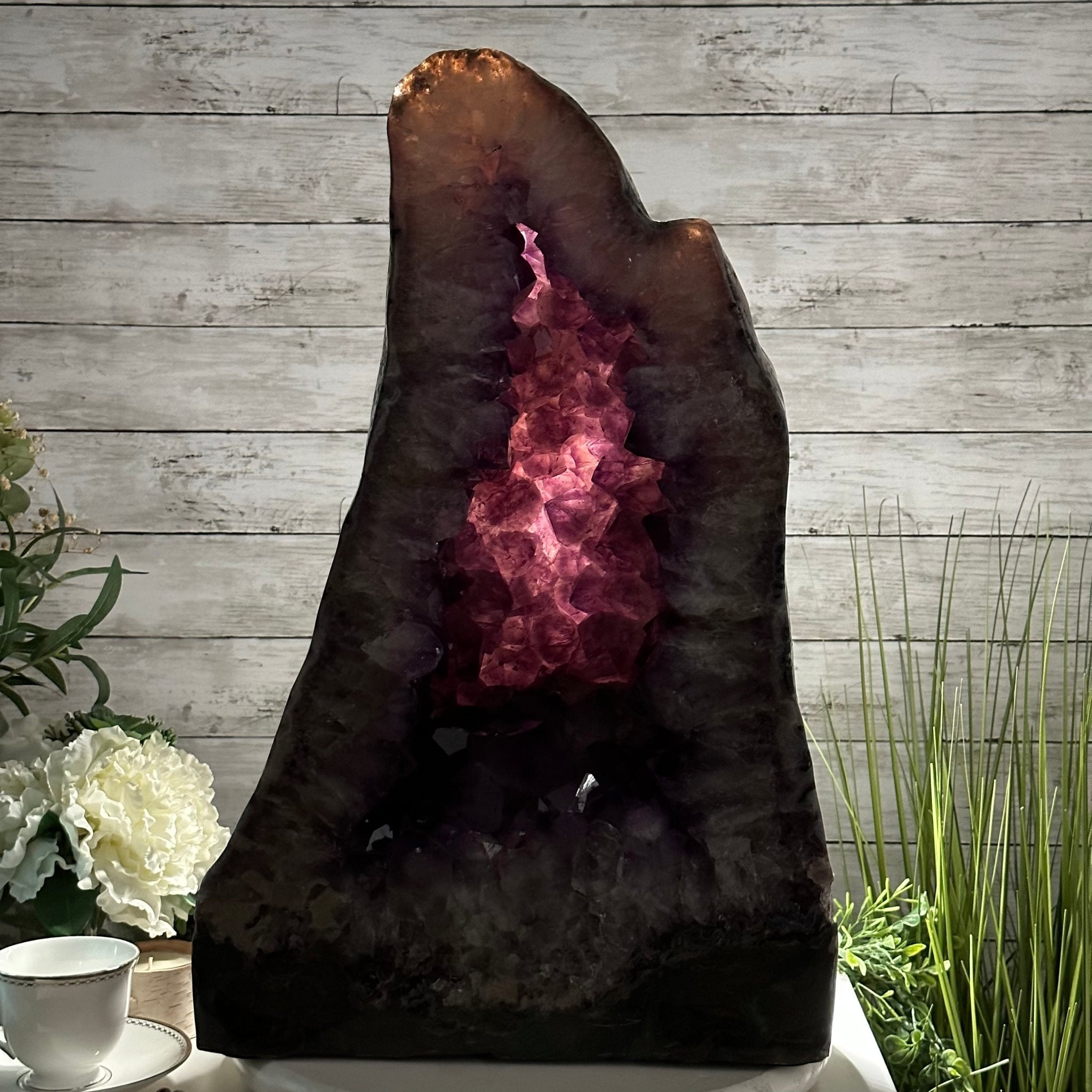 Extra Plus Quality Polished Brazilian Amethyst Cathedral, 114.2 lbs & 23" tall Model #5602-0166 by Brazil Gems - Brazil GemsBrazil GemsExtra Plus Quality Polished Brazilian Amethyst Cathedral, 114.2 lbs & 23" tall Model #5602-0166 by Brazil GemsPolished Cathedrals5602-0166