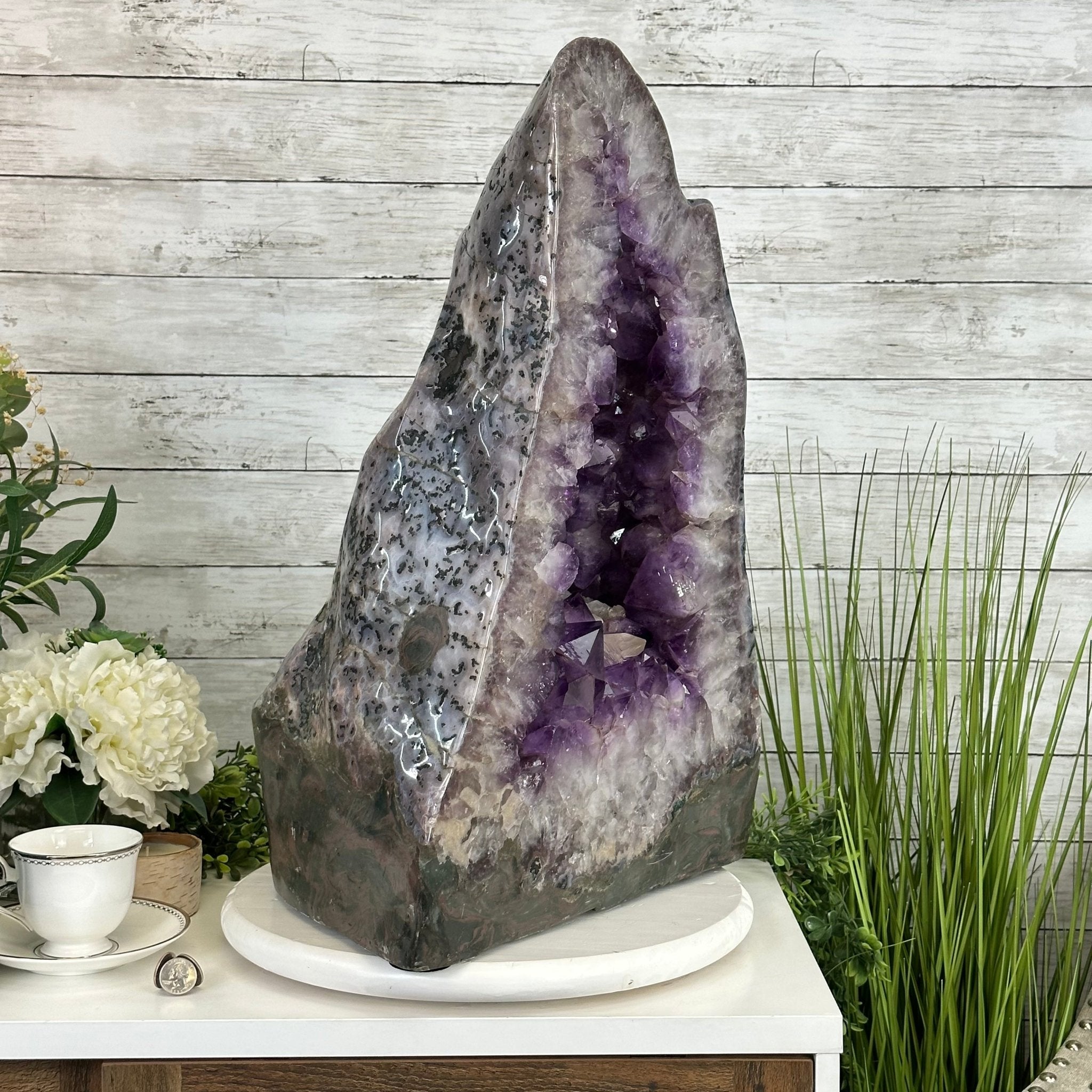 Extra Plus Quality Polished Brazilian Amethyst Cathedral, 114.2 lbs & 23" tall Model #5602-0166 by Brazil Gems - Brazil GemsBrazil GemsExtra Plus Quality Polished Brazilian Amethyst Cathedral, 114.2 lbs & 23" tall Model #5602-0166 by Brazil GemsPolished Cathedrals5602-0166
